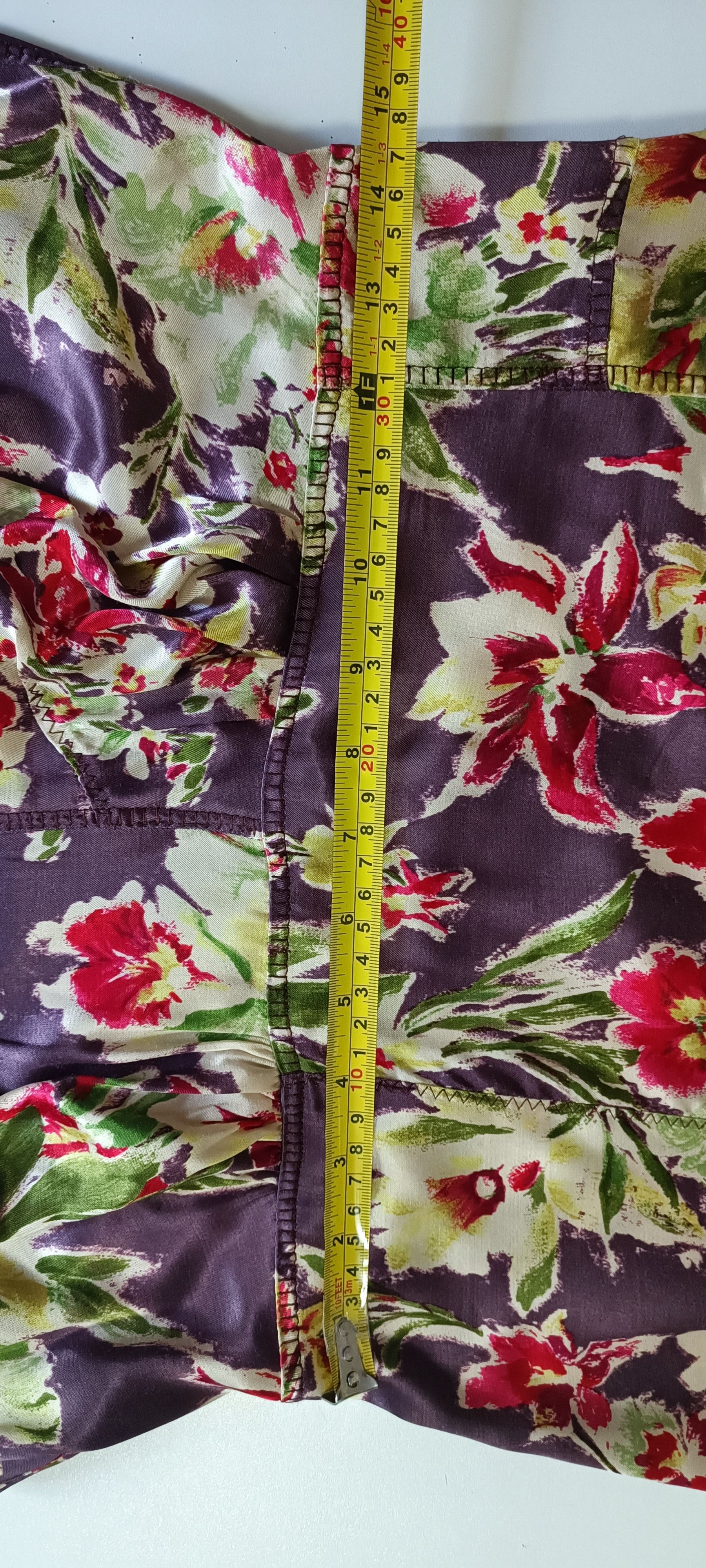 Jean Paul Gaultier 2000's - satin dark purple and floral midi dress Size M / US 6-8 / IT 42-44 - 20 Thumbnail