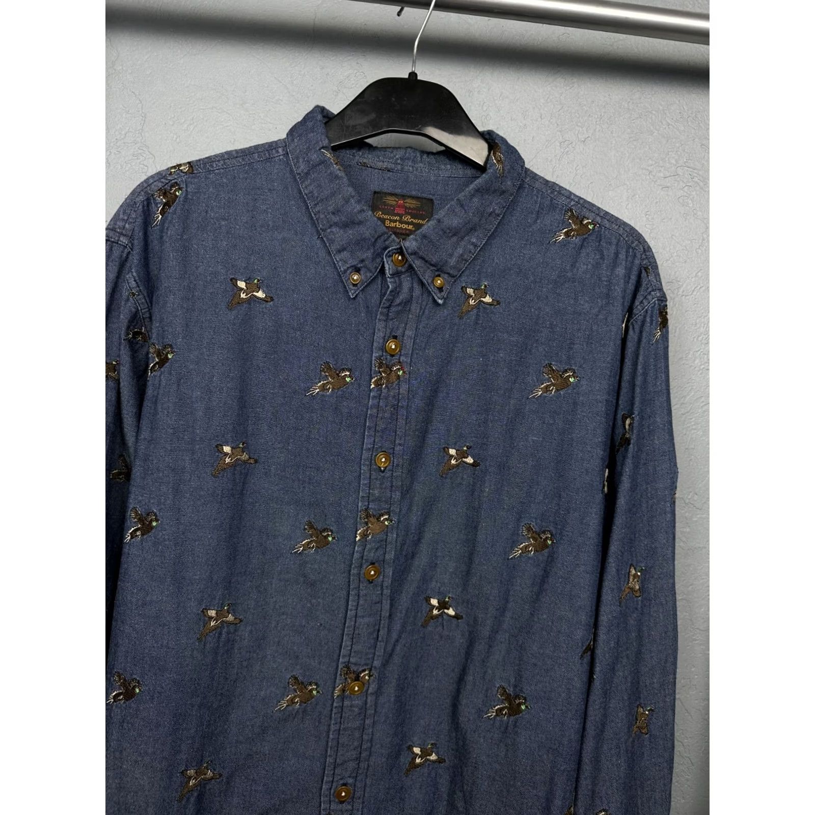 Barbour Barbour Shirt Denim Long Sleeve Mens XL Blue Cotton Button-Up Size US XL / EU 56 / 4 - 2 Thumbnail
