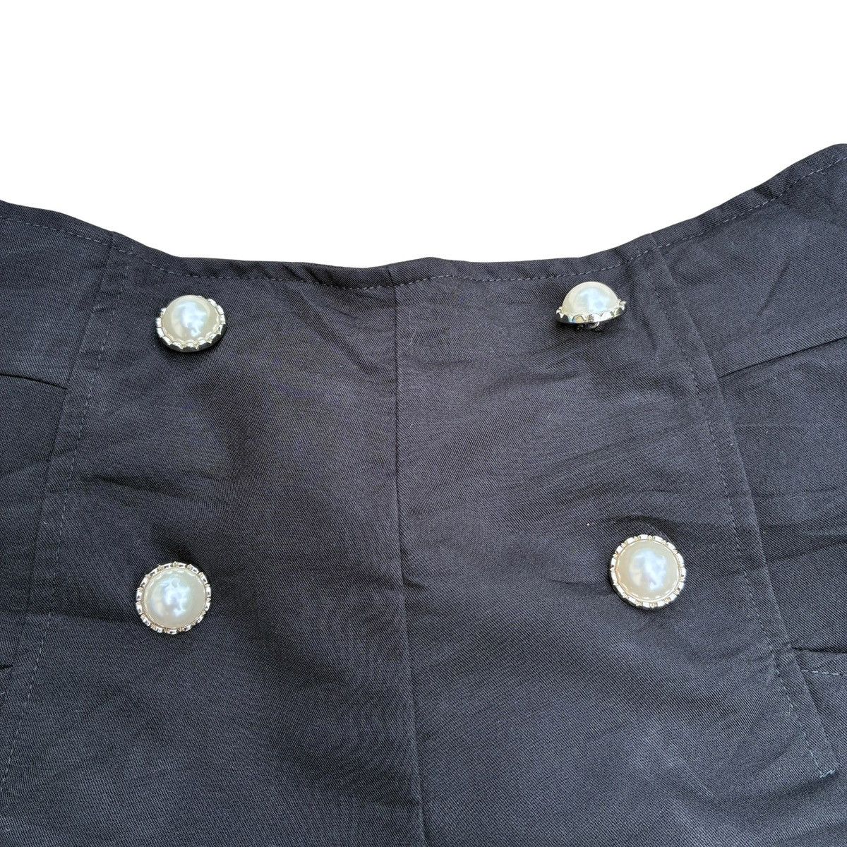 Japanese Brand Mezzo Piano Junior Cute Skirt Culottes Black Pearl Button Size 24" / US 00 / IT 34 - 7 Thumbnail