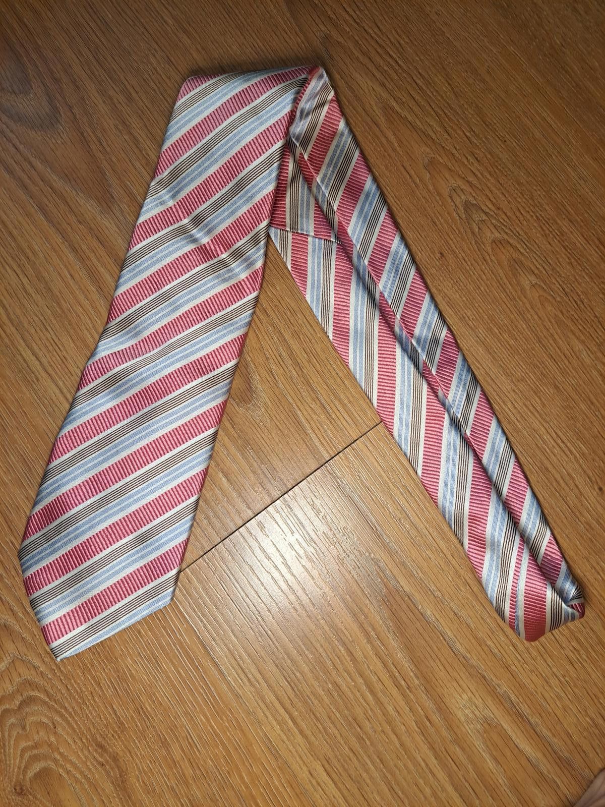 Hugo Boss Hugo Boss 100% Silk Tie Mens Striped Pink Necktie Size ONE SIZE - 7 Thumbnail