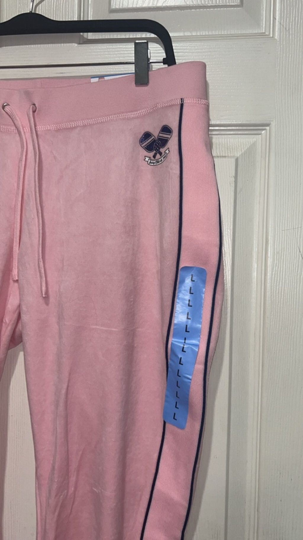 Juicy Couture Women's Juicy Couture Pink Velour Track Pants with Black Size 33" - 2 Thumbnail