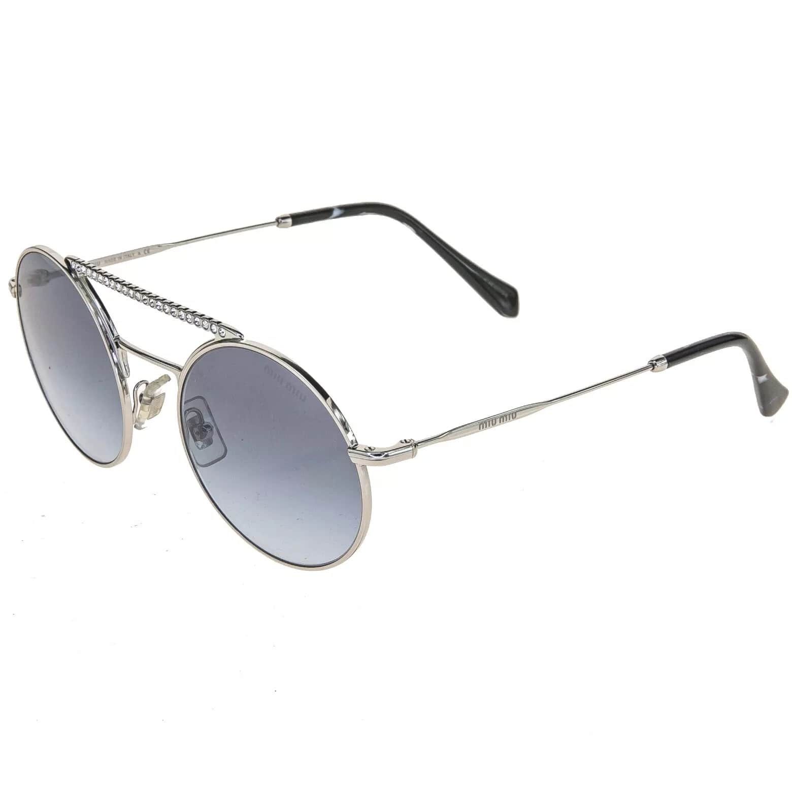 Miu Miu MIU MIU SOCIETE MU52VS CRYSTAL Bar Silver Blue Round 52V Size ONE SIZE - 8 Thumbnail