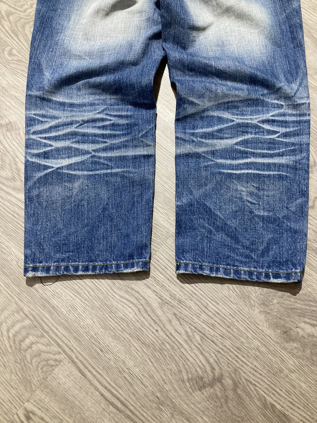 If Six Was Nine 2000s Lolita Y2k Studded Faded 3/4 Jeans Pants Lgb Punk Size US 32 / EU 48 - 7 Thumbnail