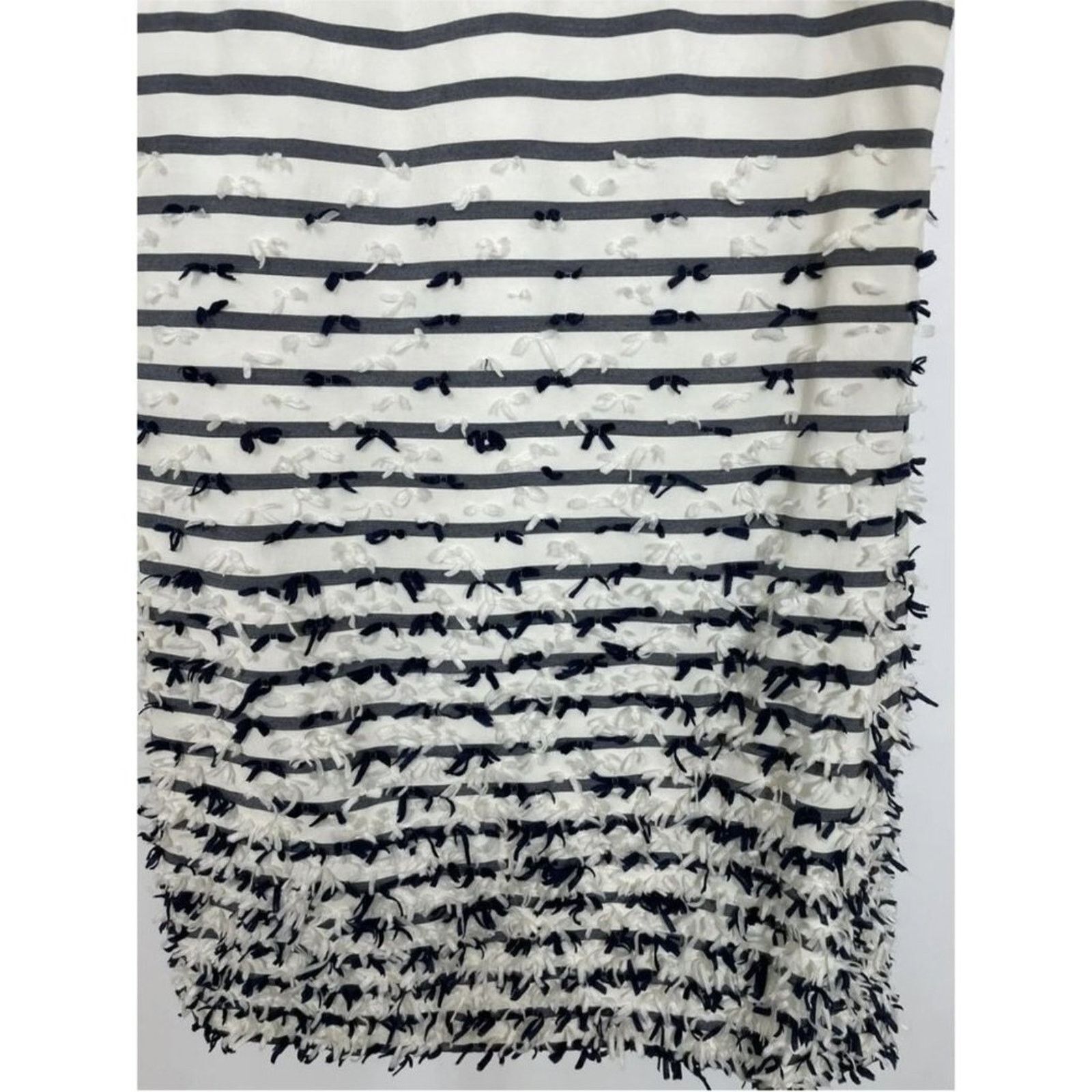 J.McLaughlin J. McLaughlin Jane Dress 10 White Navy Striped Bows Size L / US 10 / IT 46 - 10 Thumbnail