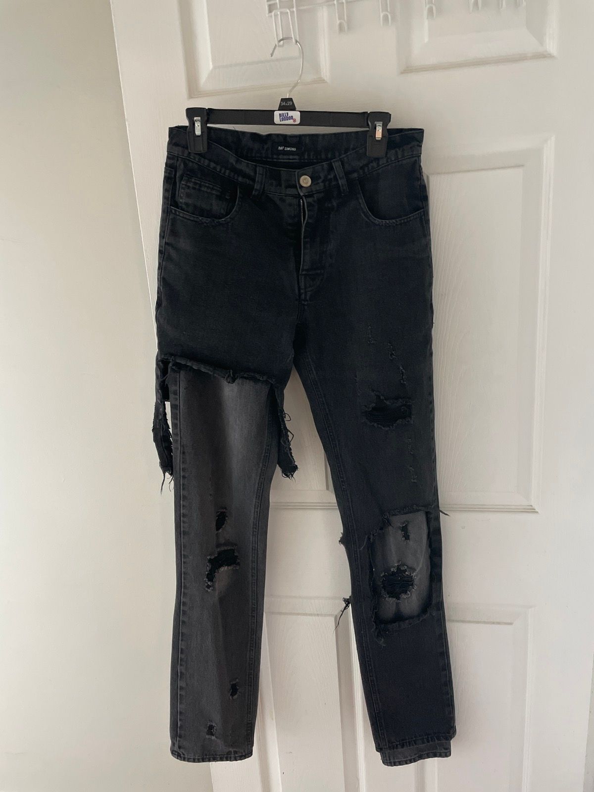 Pre-owned Raf Simons Destroyed Double Layered Pants In Black