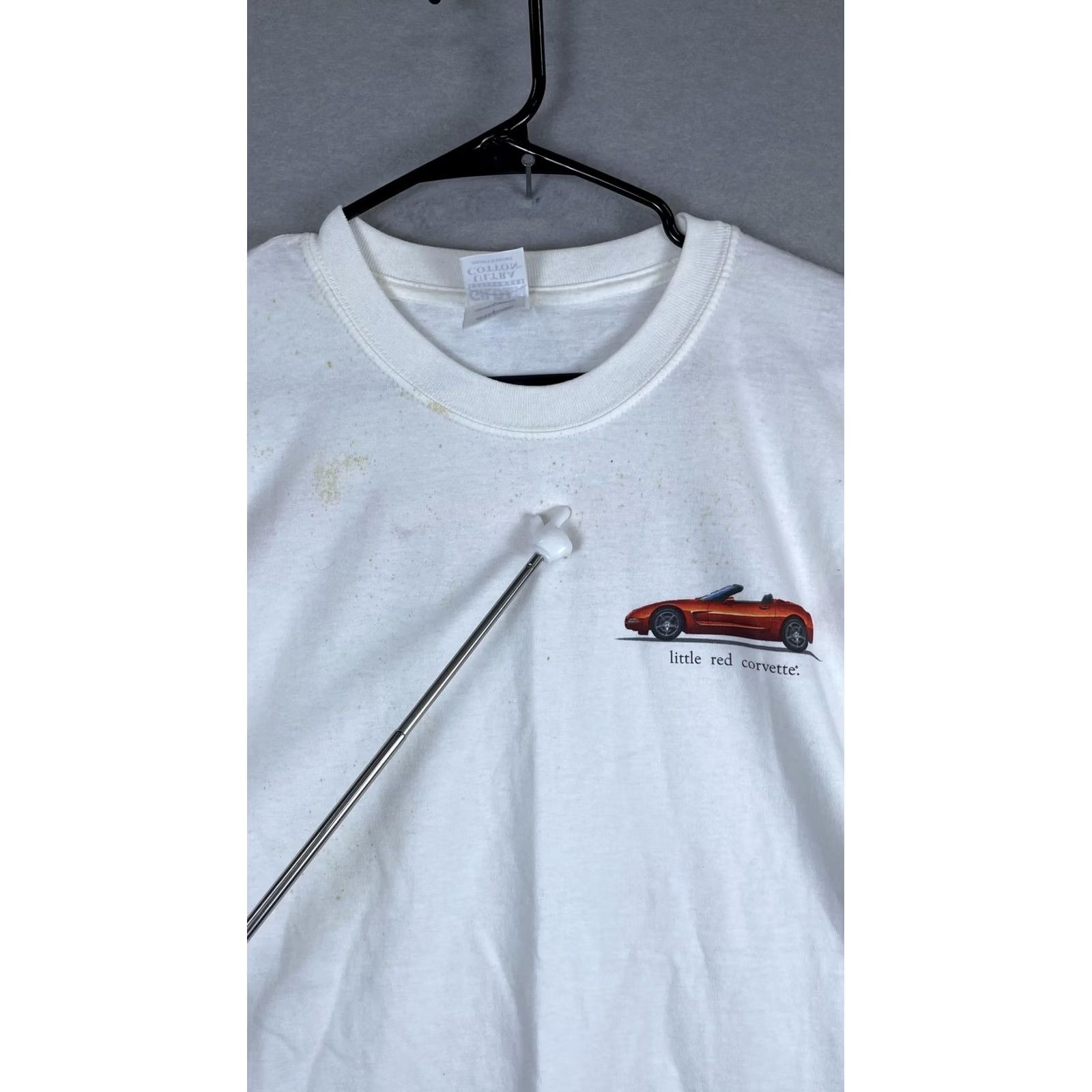 Gildan Gildan Mens Large White Little Red Corvette Chevy Graphic Tee T-Shirt Size US L / EU 52-54 / 3 - 5 Thumbnail