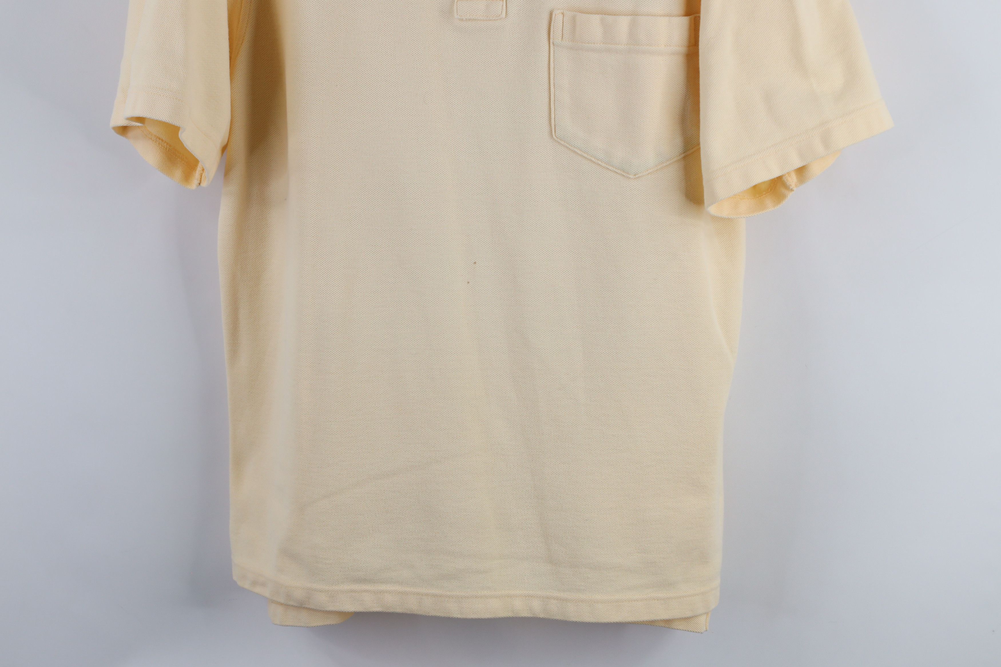 Lands' End × Vintage Vintage 90s Lands End Pique Cotton Polo Shirt Yellow USA Size US M / EU 48-50 / 2 - 3 Thumbnail