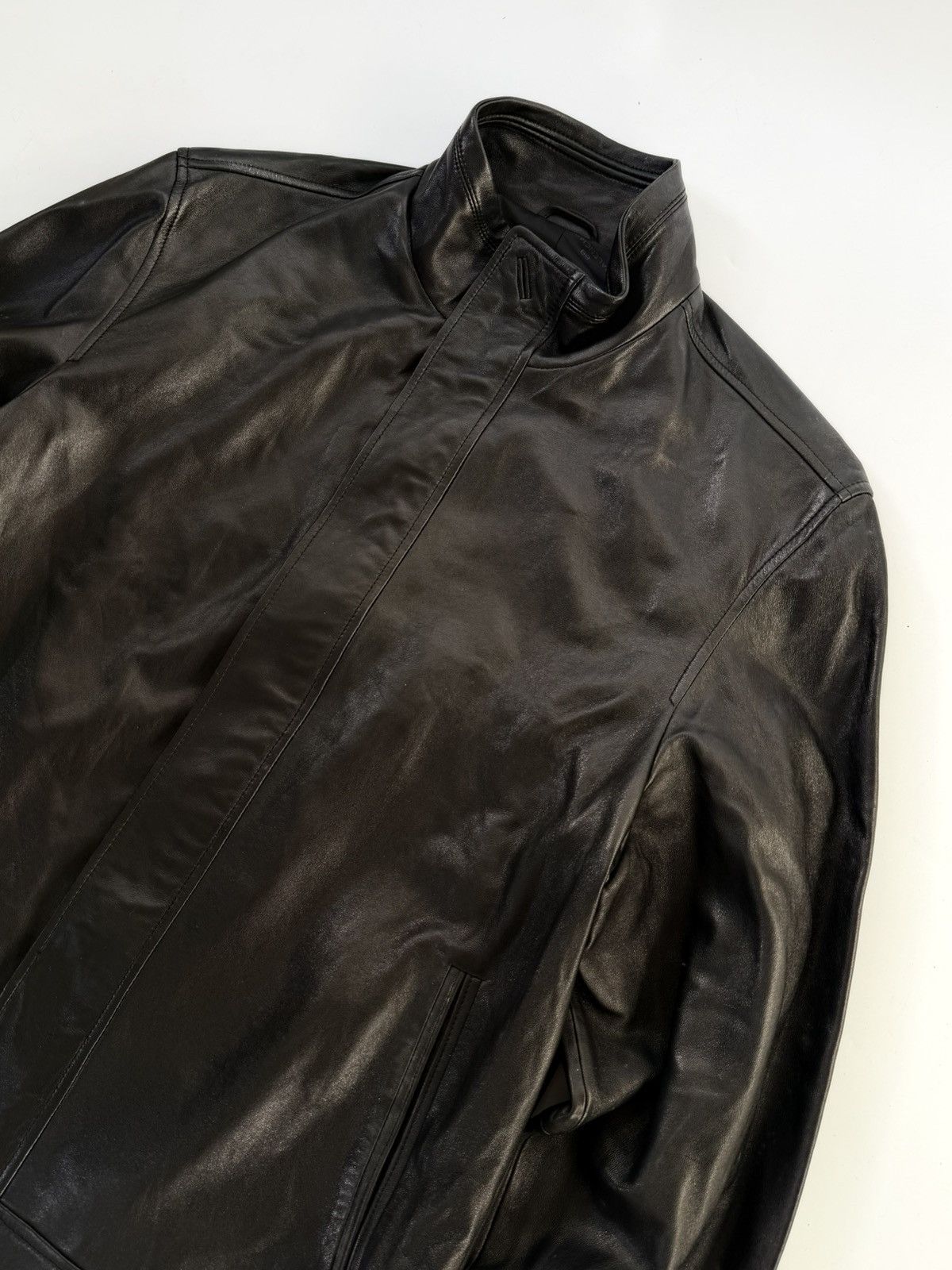 Balenciaga Balenciaga 1997 Nicolas Ghesquiere Zip Leather Jacket Size US XL / EU 56 / 4 - 3 Thumbnail