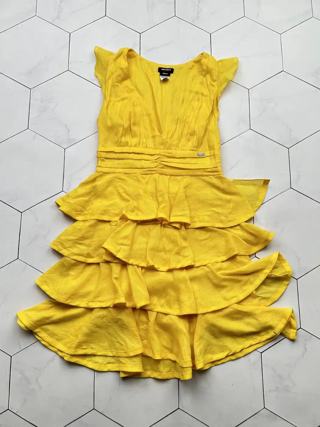 image of Miss Sixty Vintage Flare Lush Dress in Yellow, Women's (Size Small)