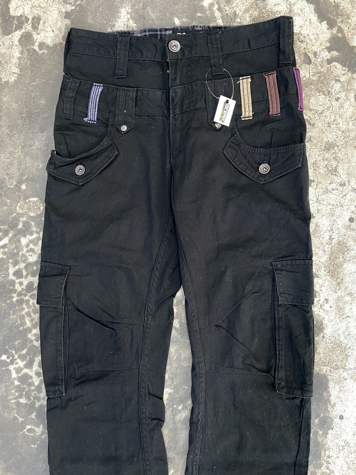 Japanese Brand Barcedos double waist cargo long pants jeans Size US 27 - 3 Thumbnail