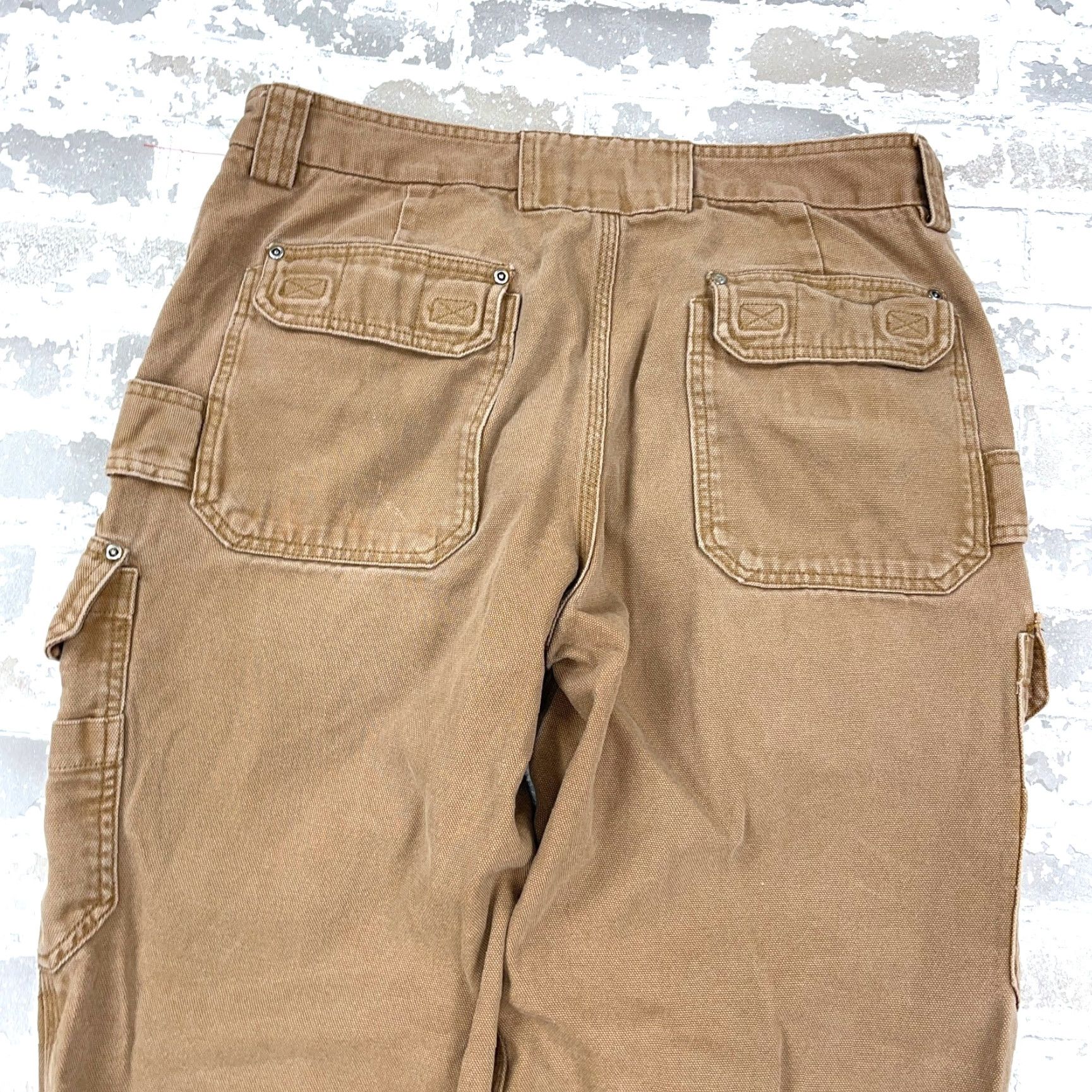 CO Duluth Cargo Pants Men 36x34 Brown Duck Canvas Baggy Y2K Distressed Trading Co Pants Mens Brown Canvas Cargo Pants 90s Hippie Grunge Retro Vintage? Size US 32 / EU 48 - 5 Thumbnail