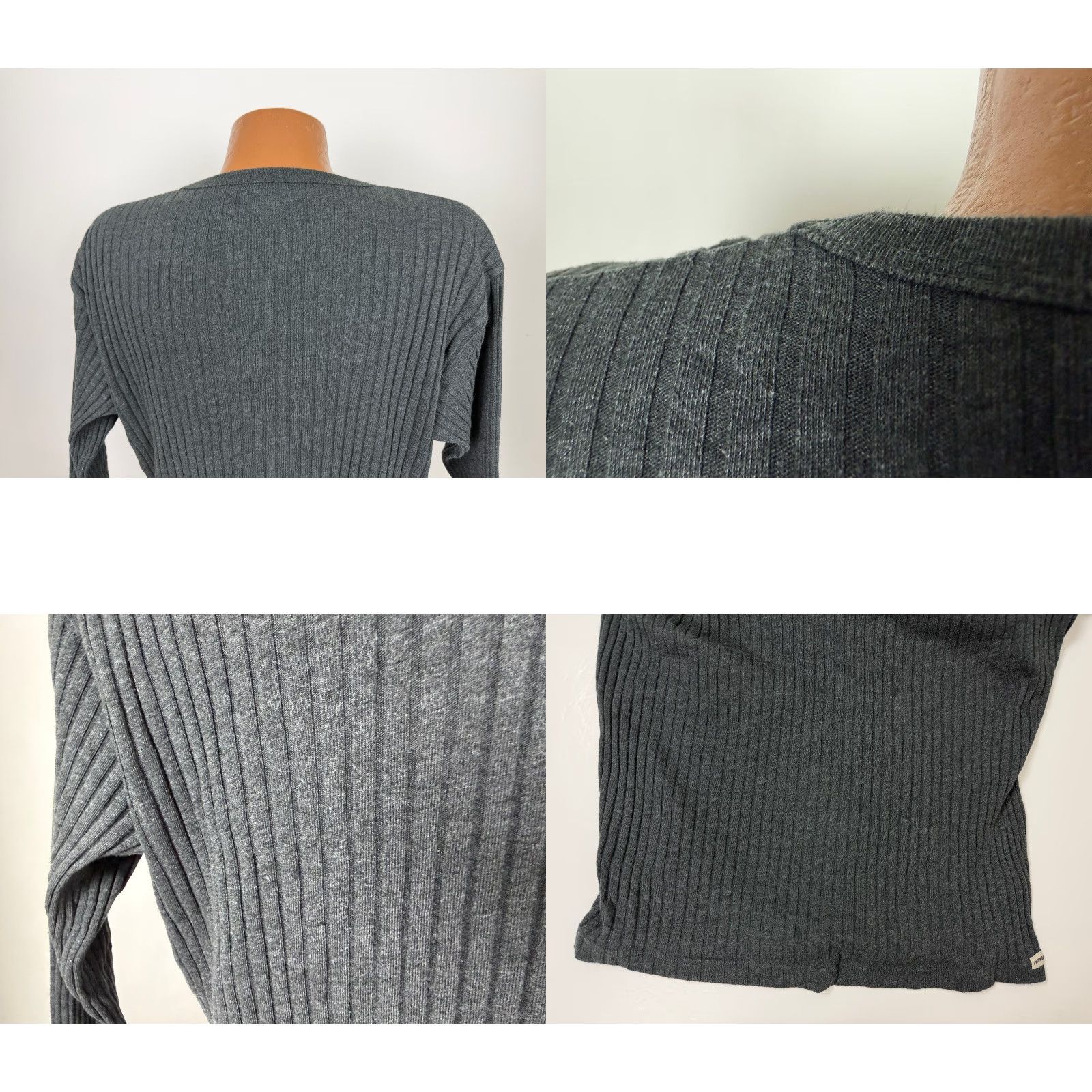 Vintage VINTAGE Unionbay V-Neck Shirt Men XL 90s Gray Ribbed Stretch Lightweight Short Sleeve T-Shirt Mens Size US XL / EU 56 / 4 - 8 Thumbnail