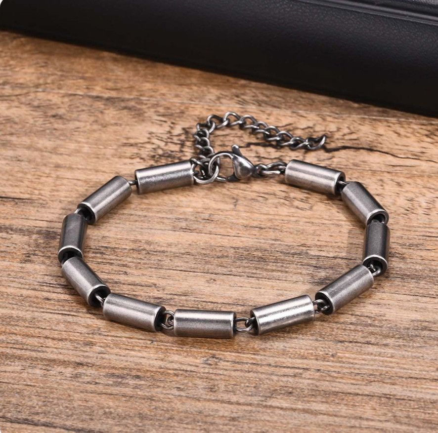 Jewelry Rock Oxidized Chain Link Bracelet Size ONE SIZE - 1 Thumbnail