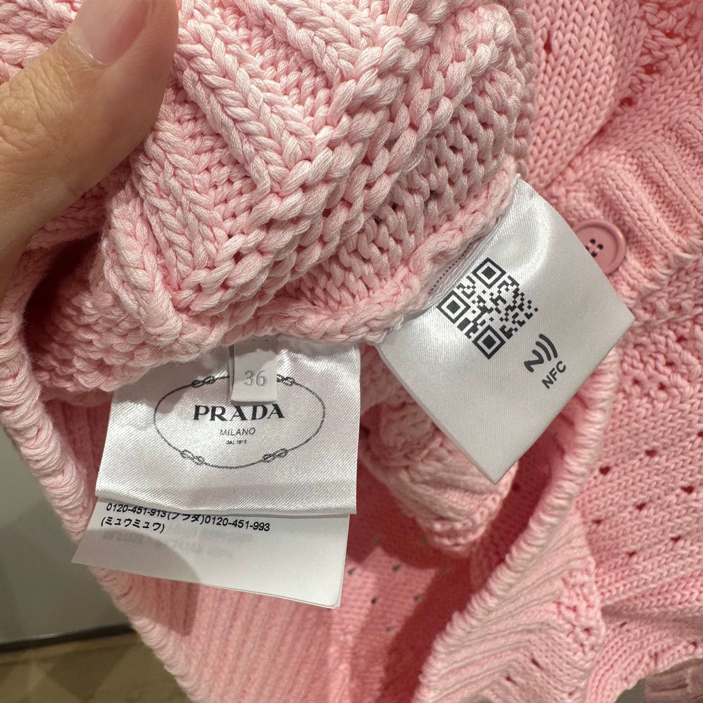 Prada Prada Unused Triangle Logo Pink Knitted Jacket 36 Size XS / US 0-2 / IT 36-38 - 5 Thumbnail