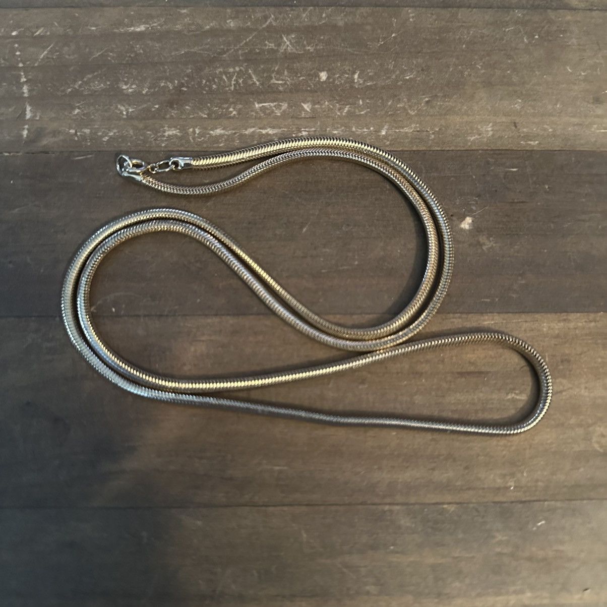 Vintage Vintage long gold tone snake chain necklace Size ONE SIZE - 2 Thumbnail