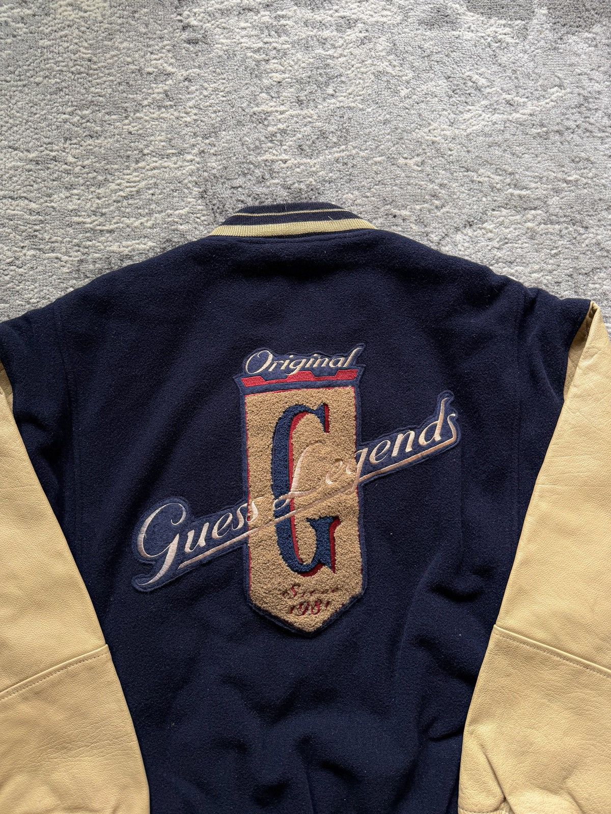 Guess 80’s Vtg Guess Leather Wol Varsity Size US L / EU 52-54 / 3 - 2 Thumbnail