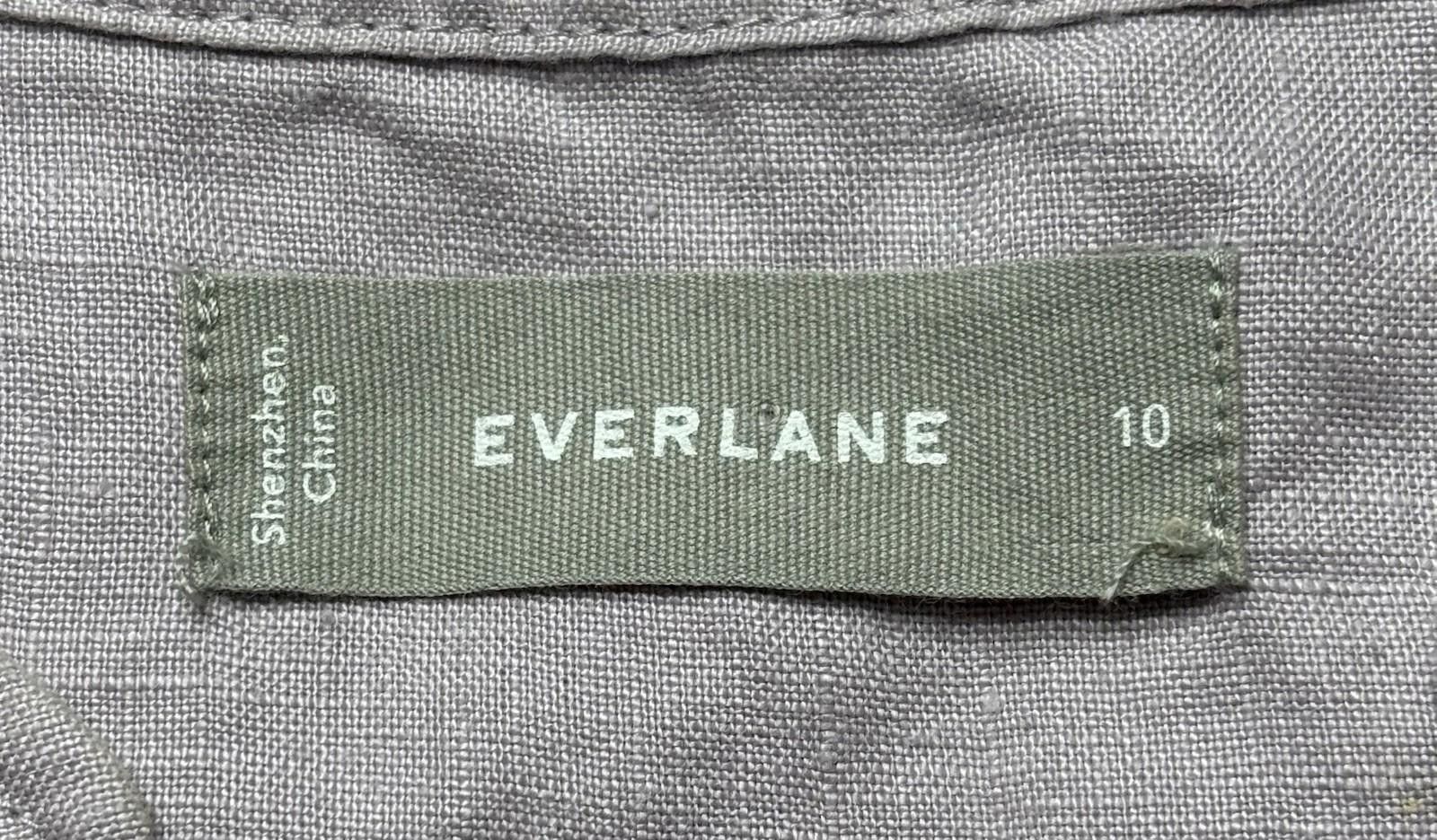 Everlane Everlane Top Womens Size 10 Linen V-Neck Light Lavender Size L / US 10 / IT 46 - 2 Thumbnail