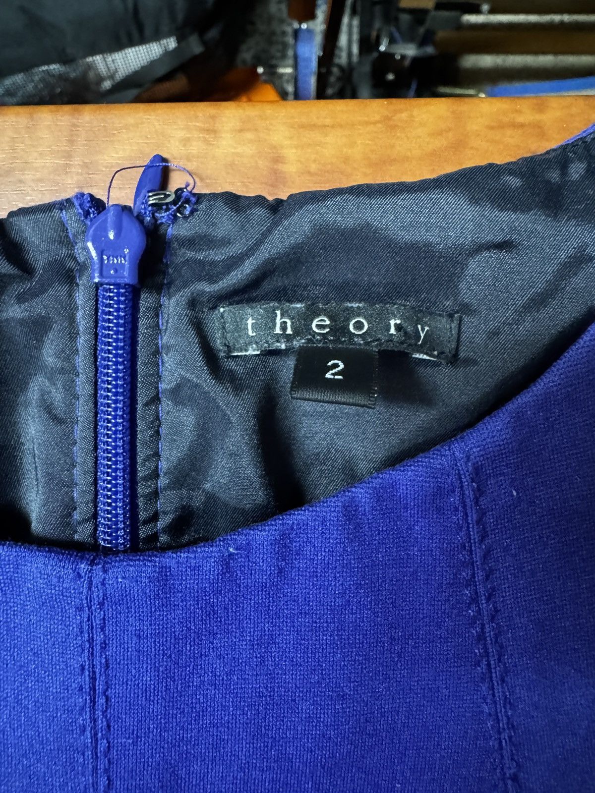 Theory Theory Royal Blue Structured Fit & Flare Dress — Size 2 Size XS / US 0-2 / IT 36-38 - 2 Thumbnail