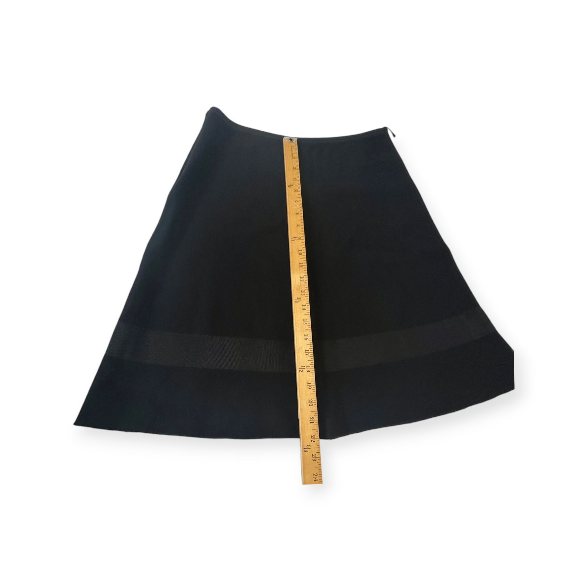Prada Prada Black Wool A-Line Skirt IT 46 / US 10 Ribbon Bow Trim Size 32" / US 10 / IT 46 - 13 Thumbnail