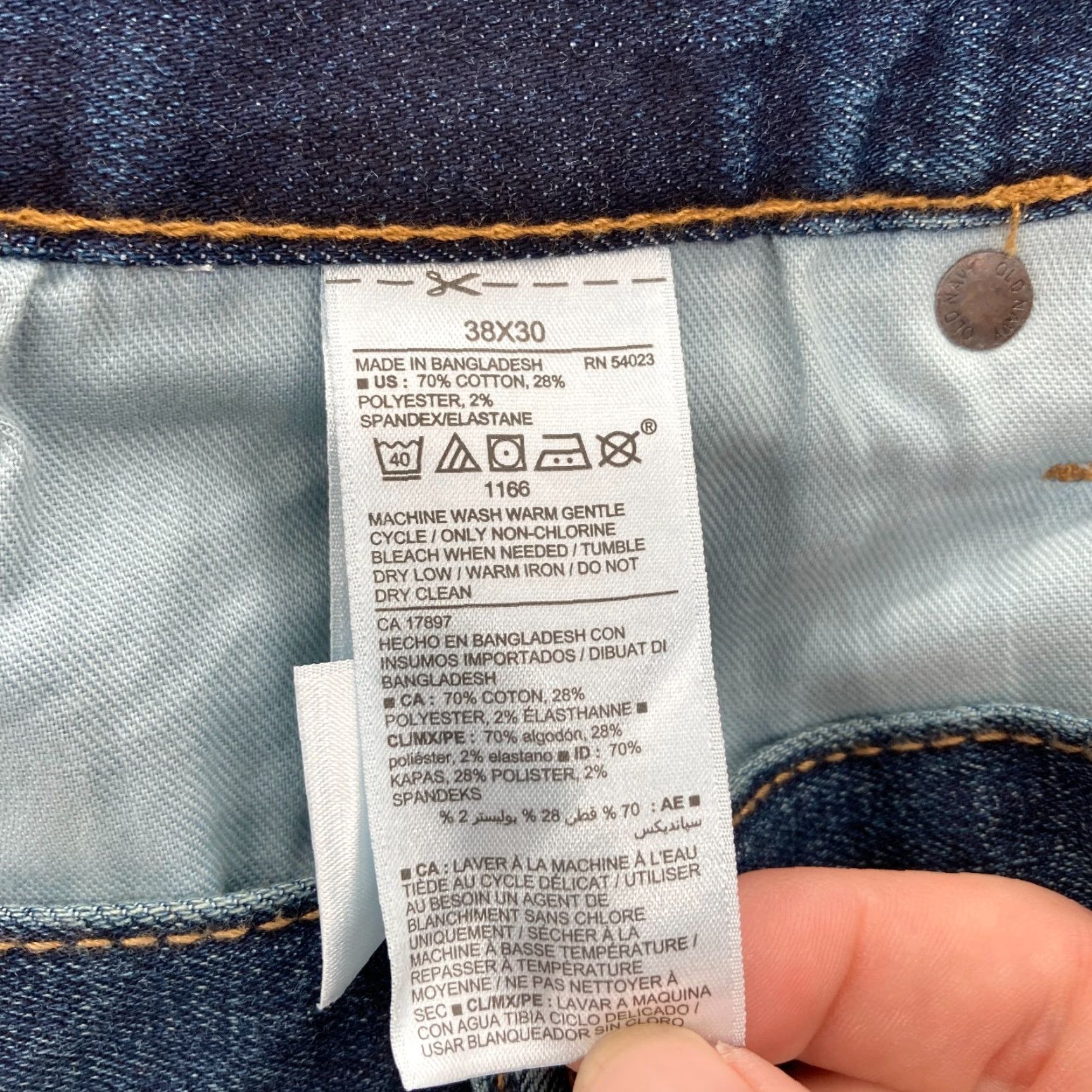 Old Navy Old Navy Jeans Mens 38x30 Slim Straight Leg Blue Stretch Denim Built In Tough Jeans Shirt? Size US 38 / EU 54 - 6 Thumbnail