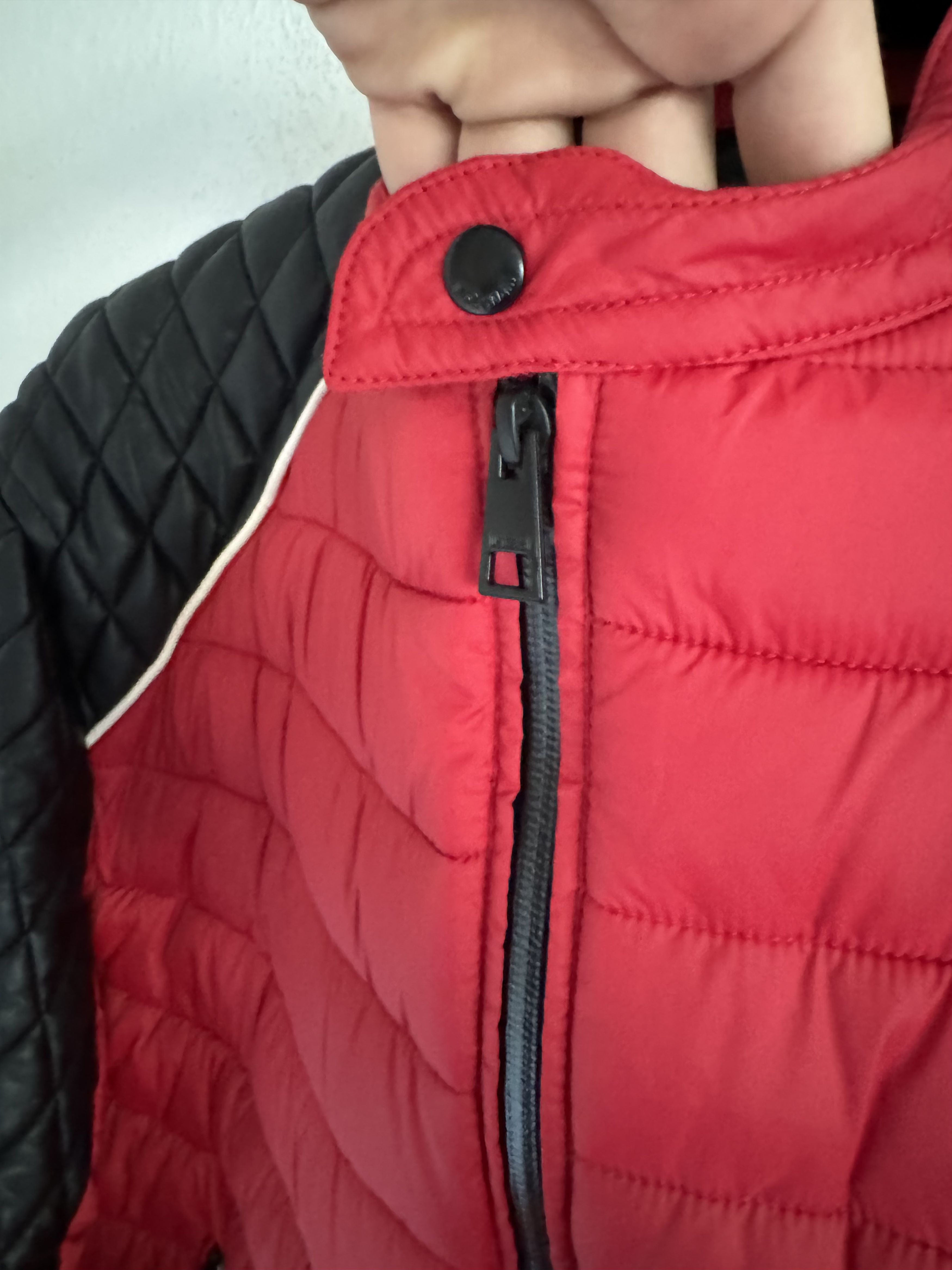 Just Cavalli Quilted Biker Down Jacket With Leather Shoulders Size US XXL / EU 58 / 5 - 9 Thumbnail