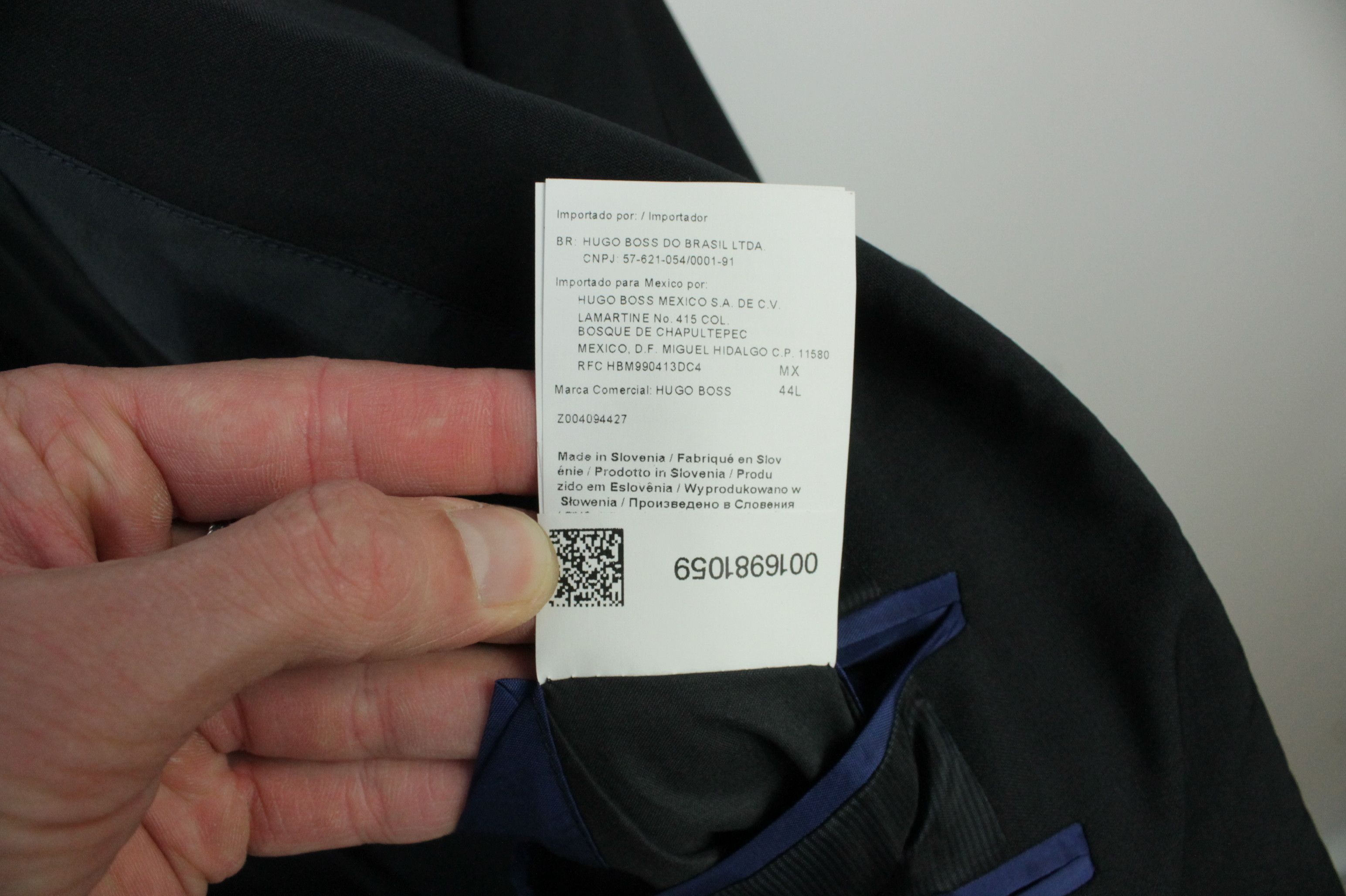 Hugo Boss Hugo Boss Huge/Genius Slim Fit Black Wool Suit Men's Size 44L - 10 Thumbnail
