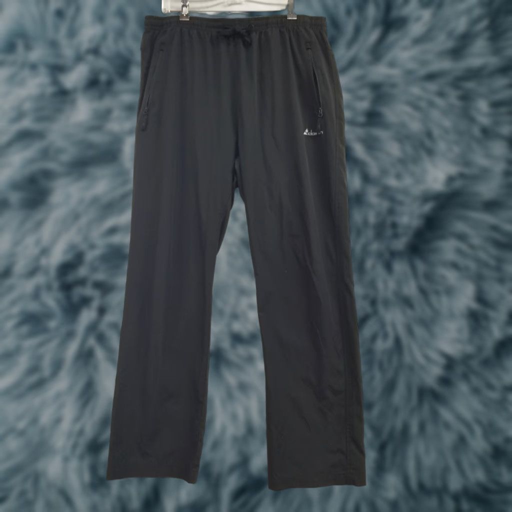 Vintage Clothin Pants Men 34-36 Black Lightweight Elastic Waist Chino Flat Front Pockets Comfortable Breathable Nylon Spandex Straight Leg Size US 34 / EU 50 - 1 Thumbnail