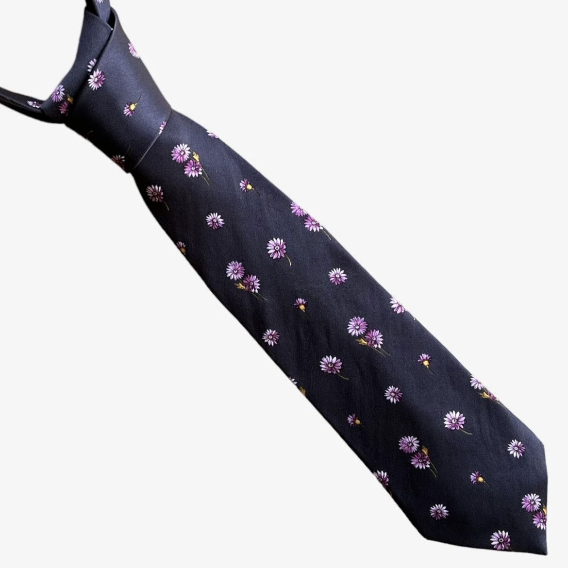 Lanvin Vintage 90s Lanvin Paris Violet Pink Floral Print Silk Tie Size ONE SIZE - 1 Thumbnail