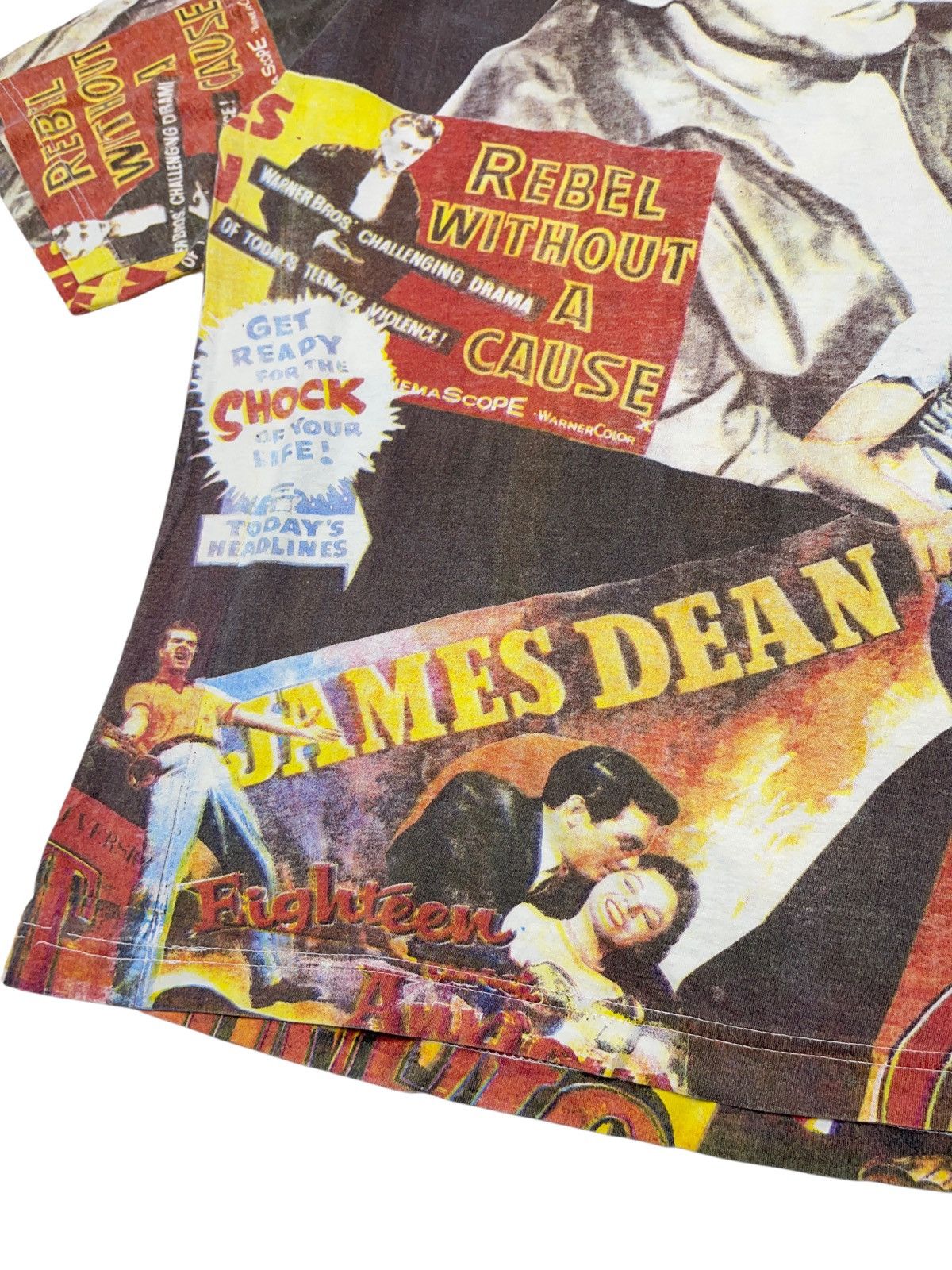 Vintage Vintage 90s Jean Dean All Over Print T-shirt Movie Actor Size US XXL / EU 58 / 5 - 5 Thumbnail