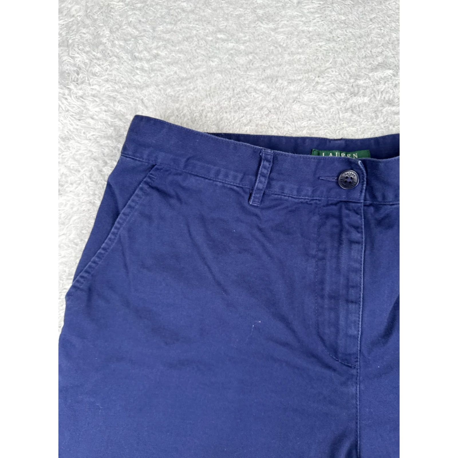 Ralph Lauren Lauren Ralph Lauren Women's Chino Shorts 10 Blue Cotton Blend 5-Pocket Regular Fit Outdoor Hiking Size 32" / US 10 / IT 46 - 4 Thumbnail