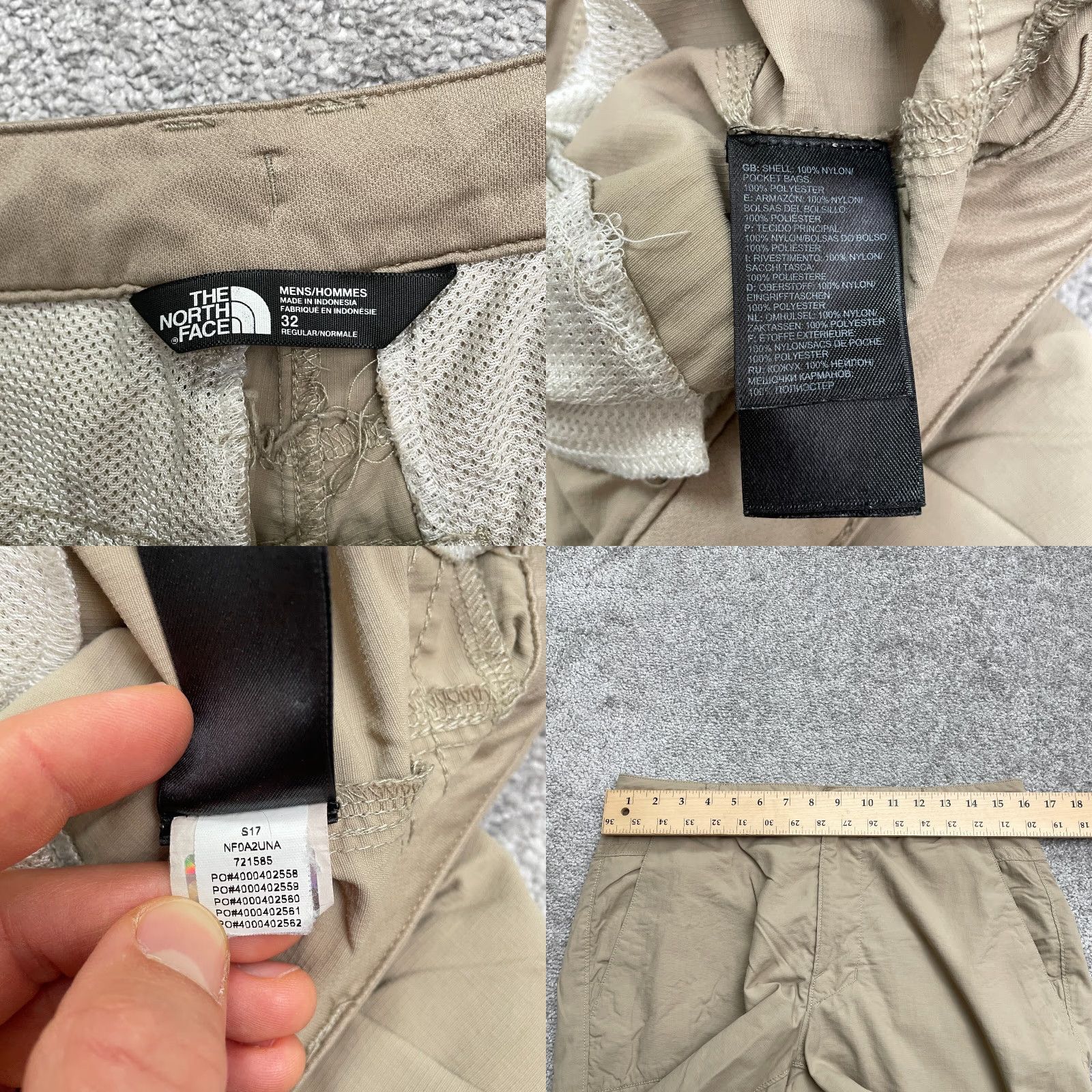 The North Face VINTAGE The North Face Mens Shorts Casual Travel 32 Khaki Nylon Outdoor Breathable Size US 32 / EU 48 - 8 Thumbnail