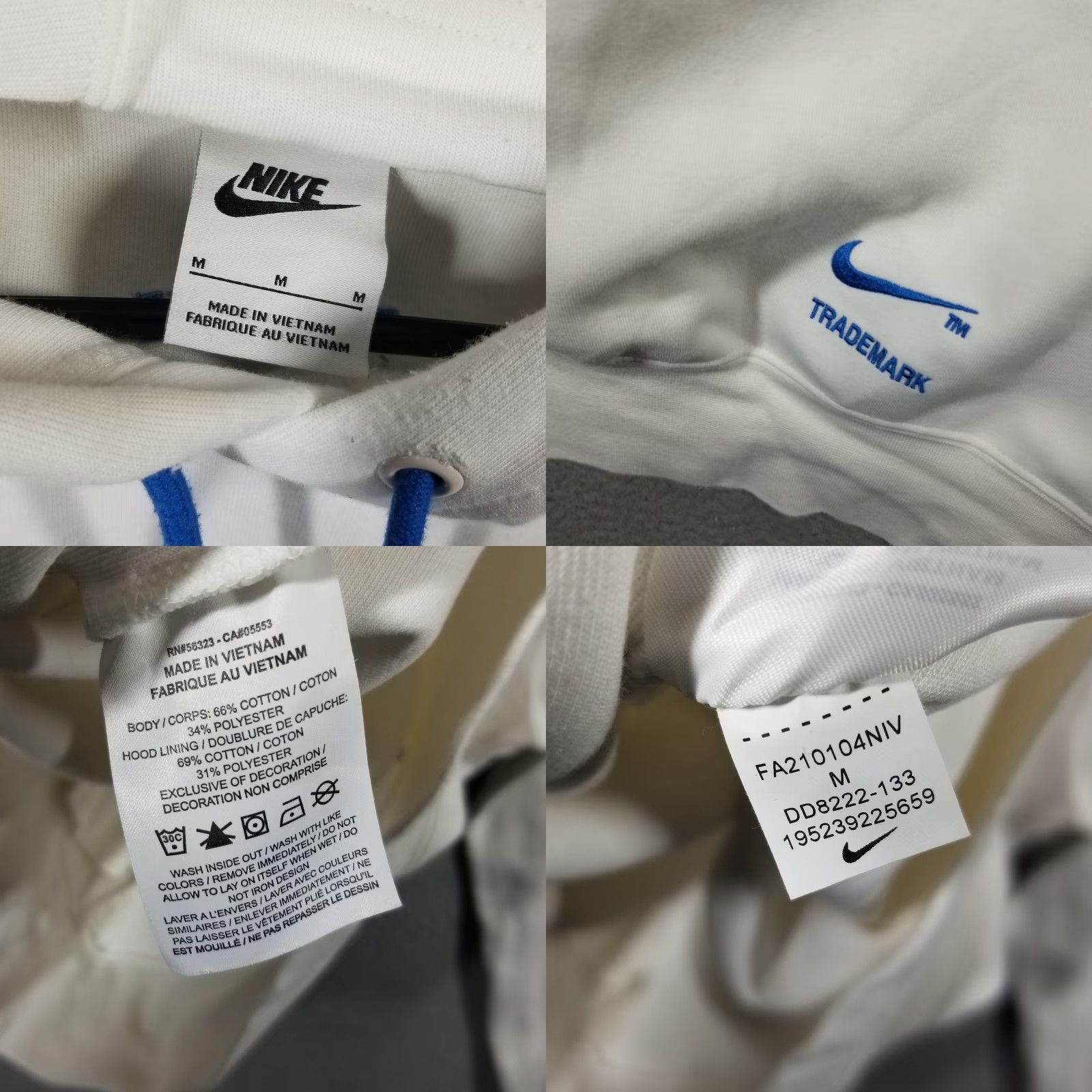 Nike NIKE Sportswear Swoosh Pullover Hoodie M White Grey Tech Fleece Hooded New Mens Size US M / EU 48-50 / 2 - 8 Thumbnail