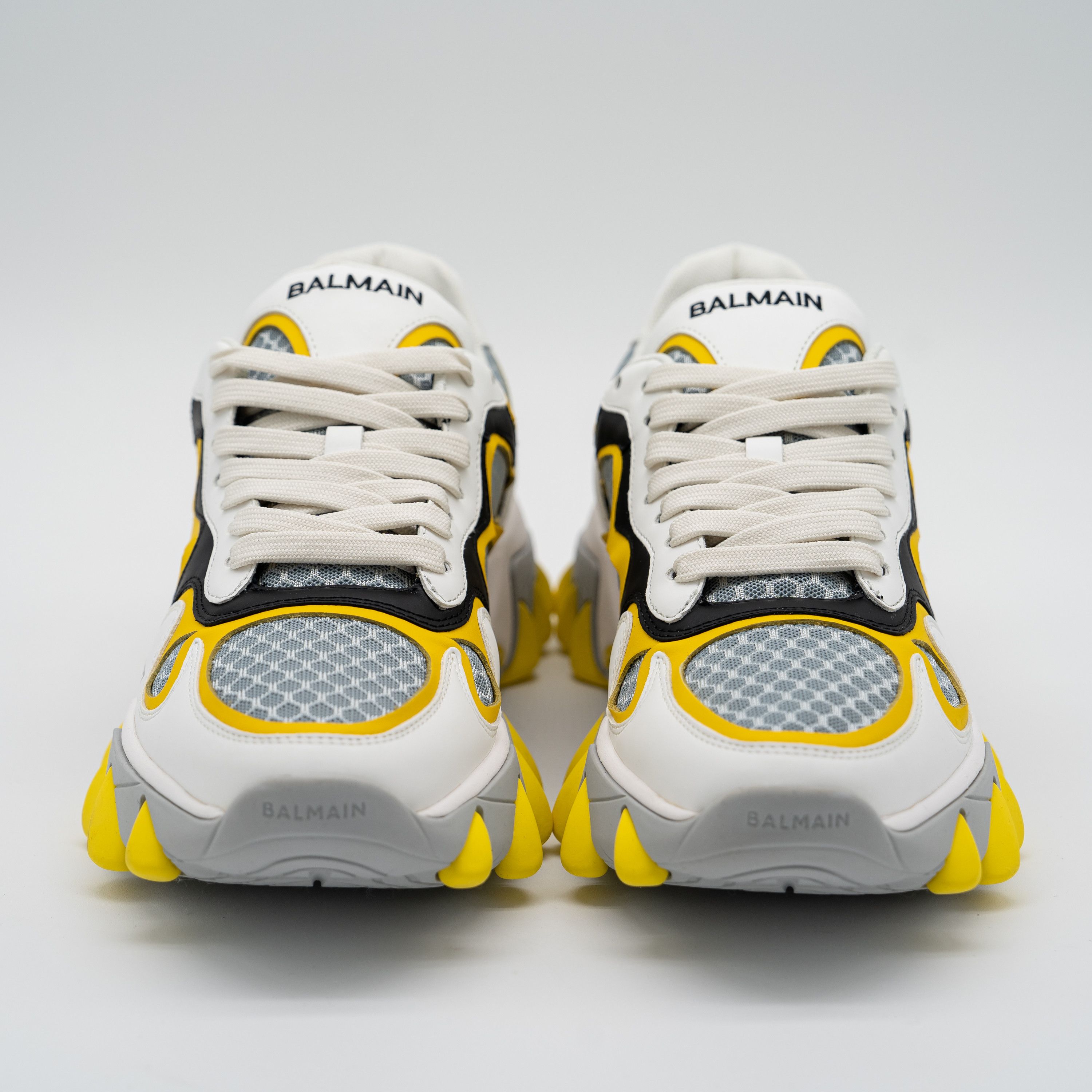 Balmain 44 11 US Balmain B-East White Black Yellow Sneakers Leather Size US 11 / EU 44 - 2 Thumbnail
