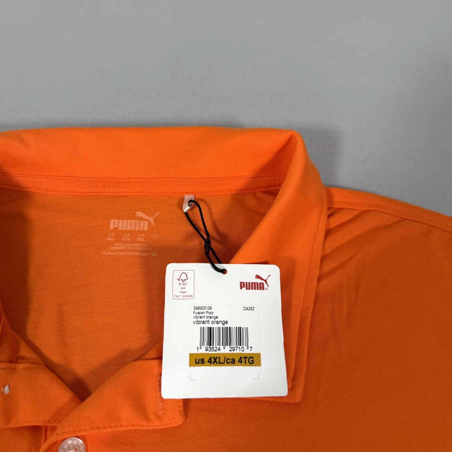 Puma Puma Shirt Mens 4XL Vibrant Orange Polo Fusion Golf Performance Short Sleeve Size US XXL / EU 58 / 5 - 4 Thumbnail