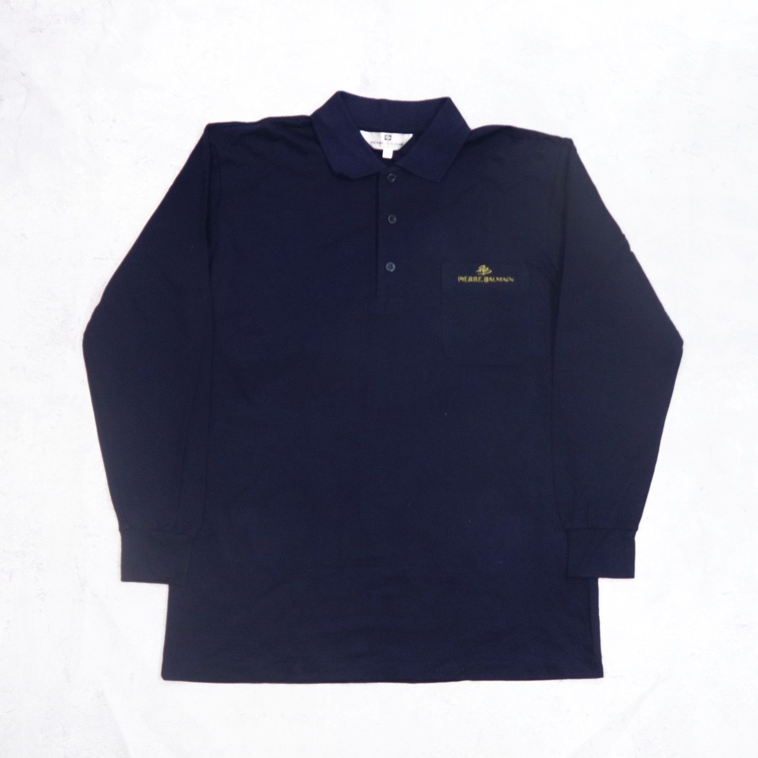 PIERRE BALMAIN Mini Logo Embroidered Long Sleeve Polo Shirt