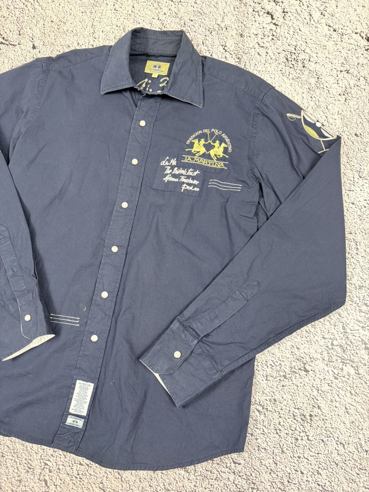 La Martina La Martina Embroidered Polo Shirt Navy Blue Large Size US L / EU 52-54 / 3 - 3 Thumbnail