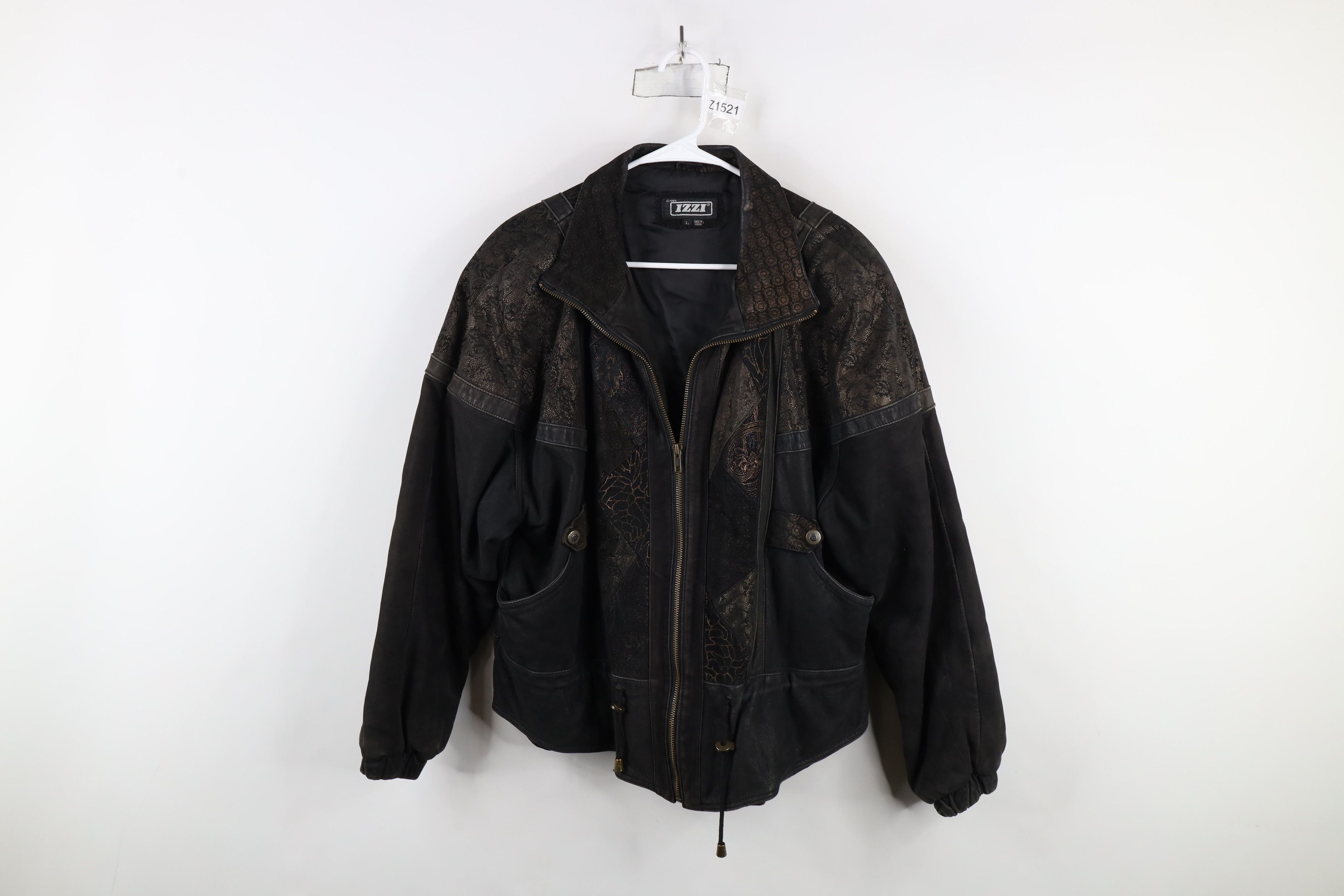 Vintage 90s Streetwear Paisley Suede Leather Bomber Jacket