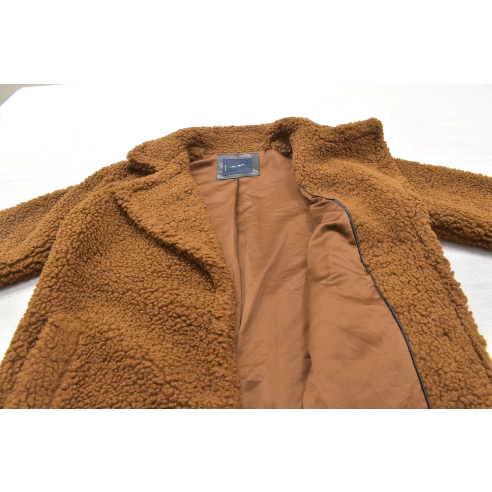 Lucky Brand Lucky Brand Coat Women L Brown Faux Fur Sherpa Teddy Bear Long Trench Coat Holiday Winter Fall Size L / US 10 / IT 46 - 6 Thumbnail