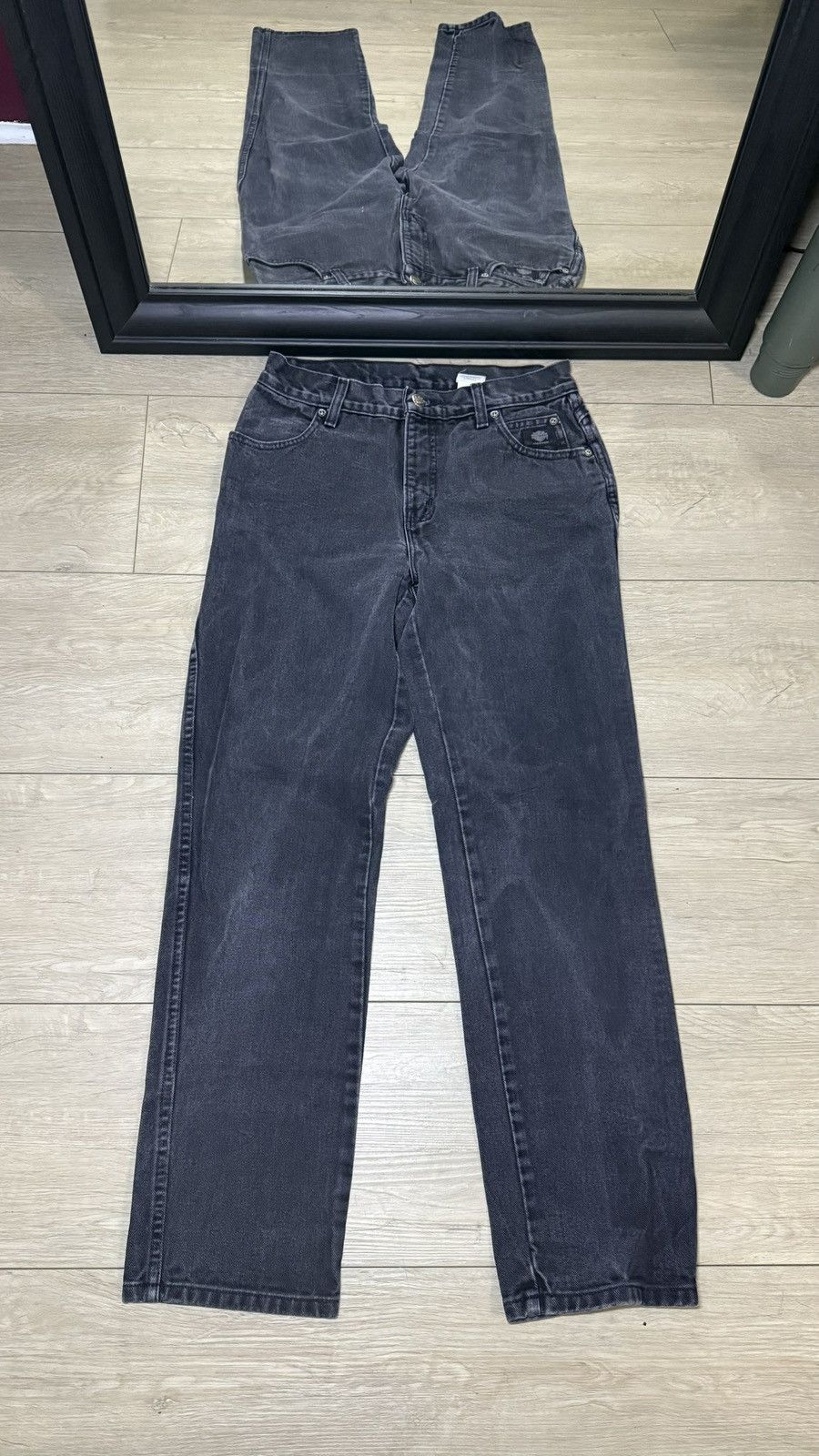 Harley Davidson Y2K 2000s Harley Davidson Black Denim Jean Straight Baggy Size US 34 / EU 50 - 1 Thumbnail