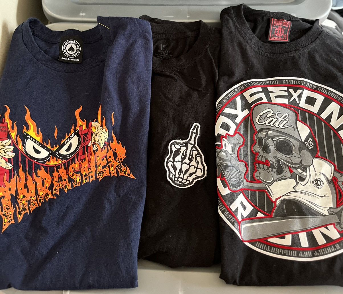 Thrasher 3 shirt y2k bundle dyse one thrasher hell ride skull md Size US M / EU 48-50 / 2 - 1 Thumbnail