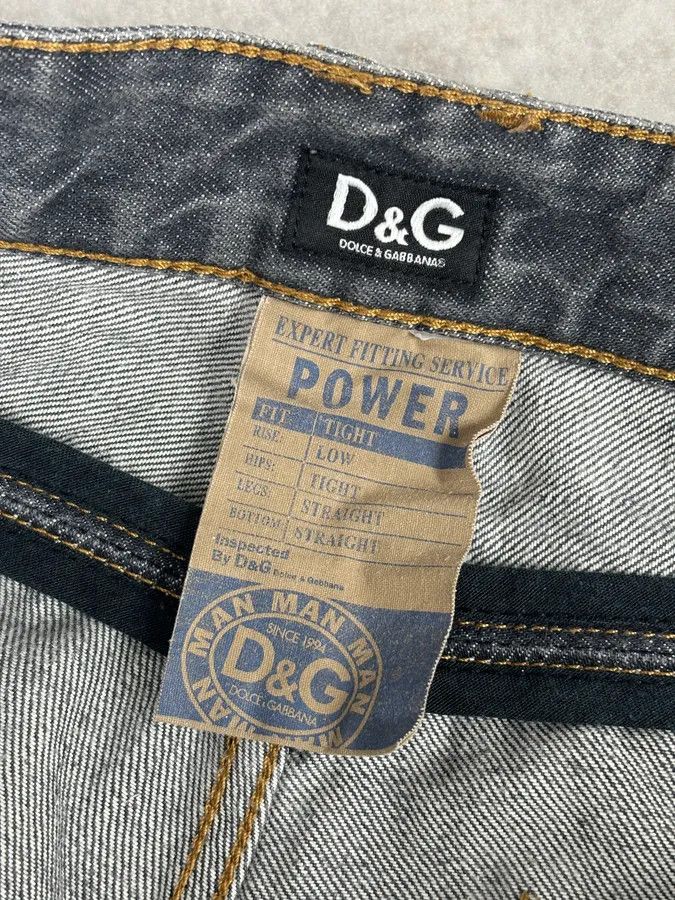 Dolce & Gabbana 2000s Dolce & Gabbana Grey Bootcut Jeans Denim Leather Patch Size US 32 / EU 48 - 11 Thumbnail