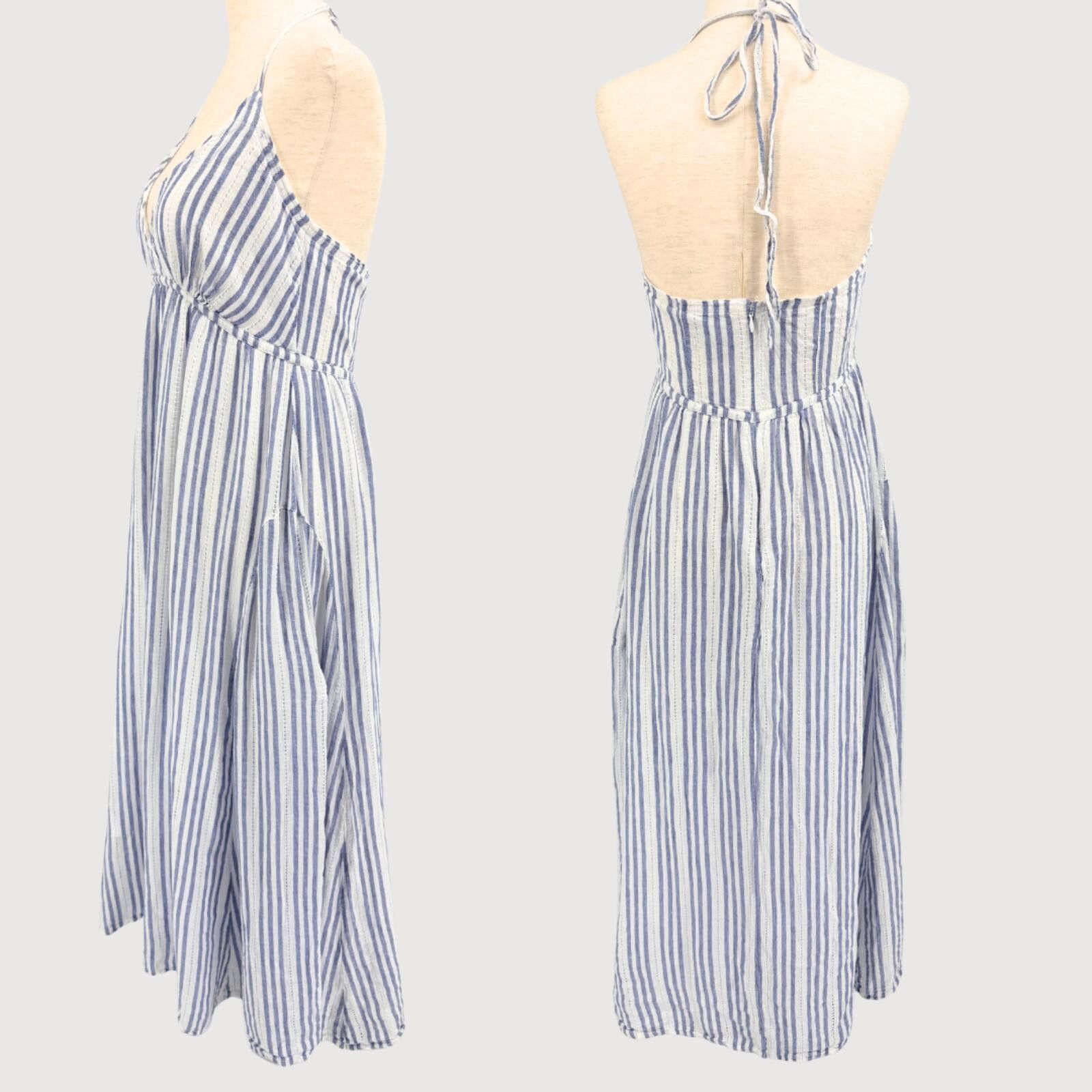 Other Robert Rodriguez Linen Striped Maxi Dress 8 Size M / US 6-8 / IT 42-44 - 3 Thumbnail