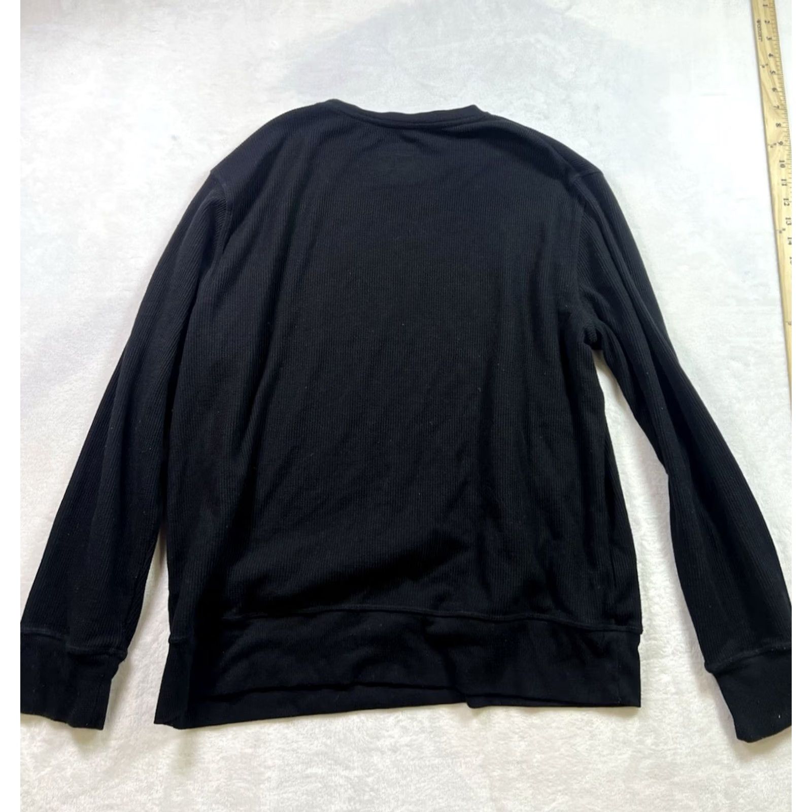 Vintage Cuddle Duds Men’s | Size L | Black Waffle Knit Thermal Shirt Loose Fit | Crew Neck | Pullover | Long Sleeve | Regular Fit Size US L / EU 52-54 / 3 - 5 Thumbnail