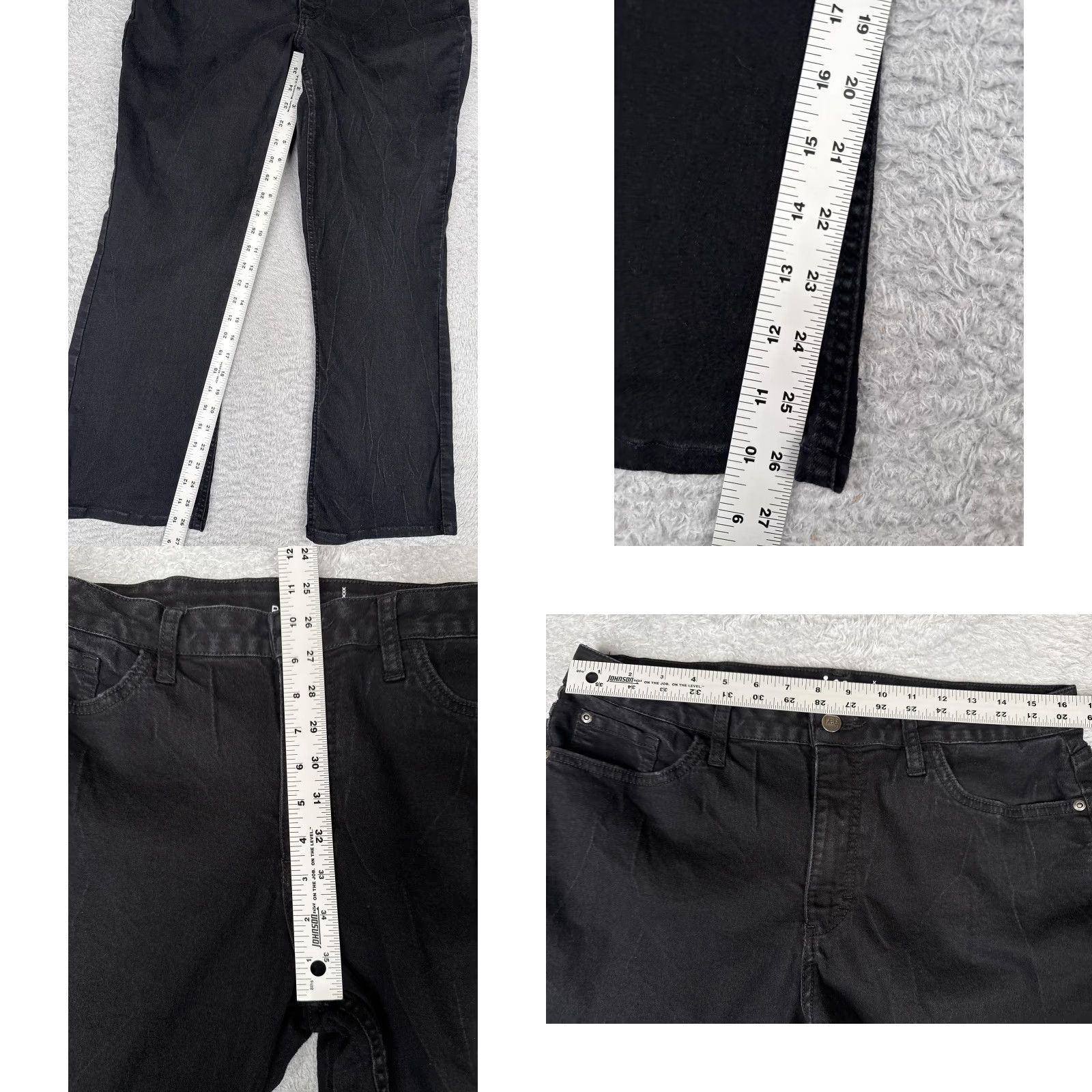 Lee Lee Riders Jeans Womens 14 Black Midrise Bootcut Stretch Denim Pants Casual Size 36" / US 14 / IT 50 - 8 Thumbnail