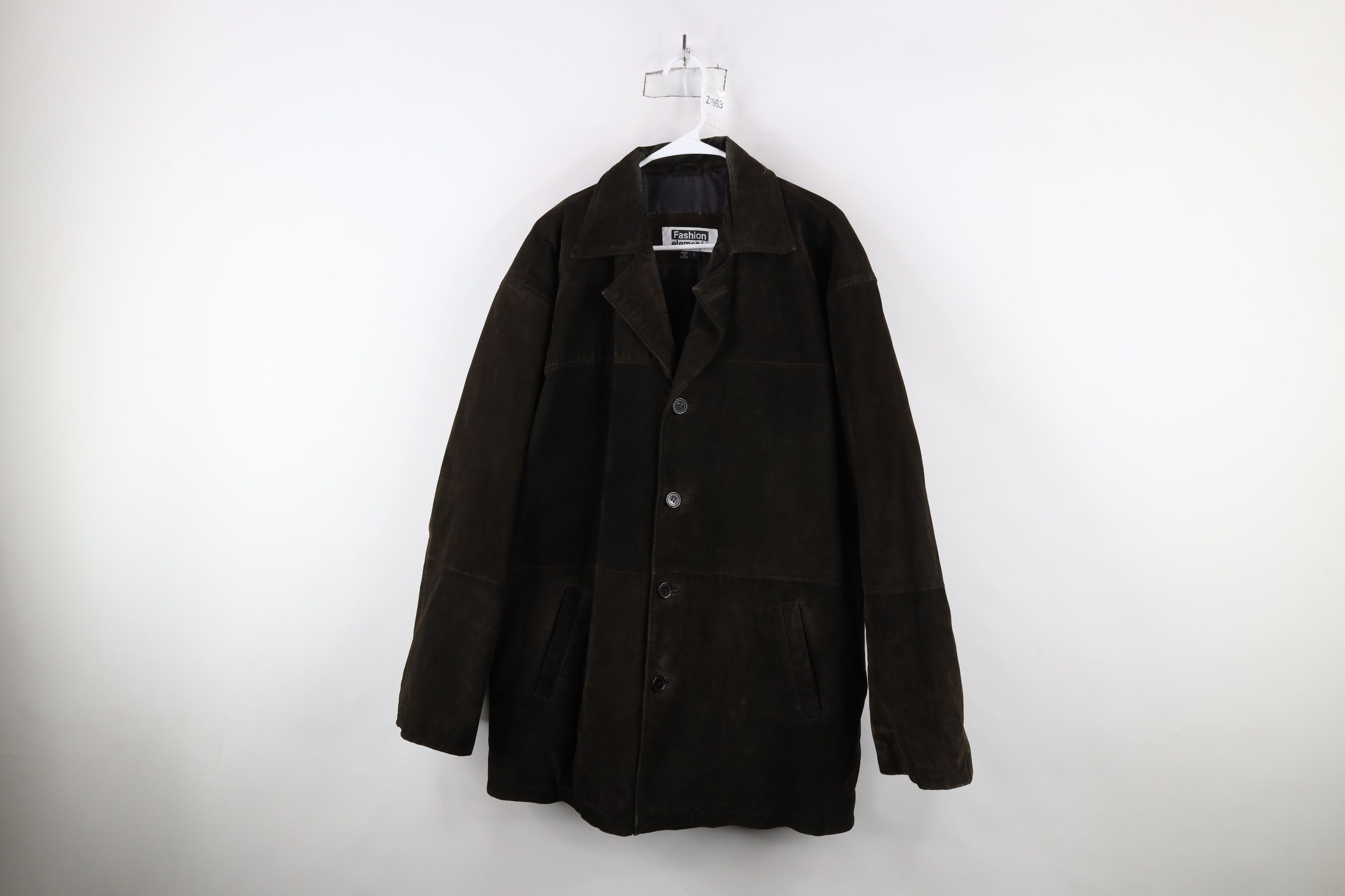 Vintage Vintage 90s Streetwear Suede Leather Button Jacket Brown Size US L / EU 52-54 / 3 - 1 Thumbnail