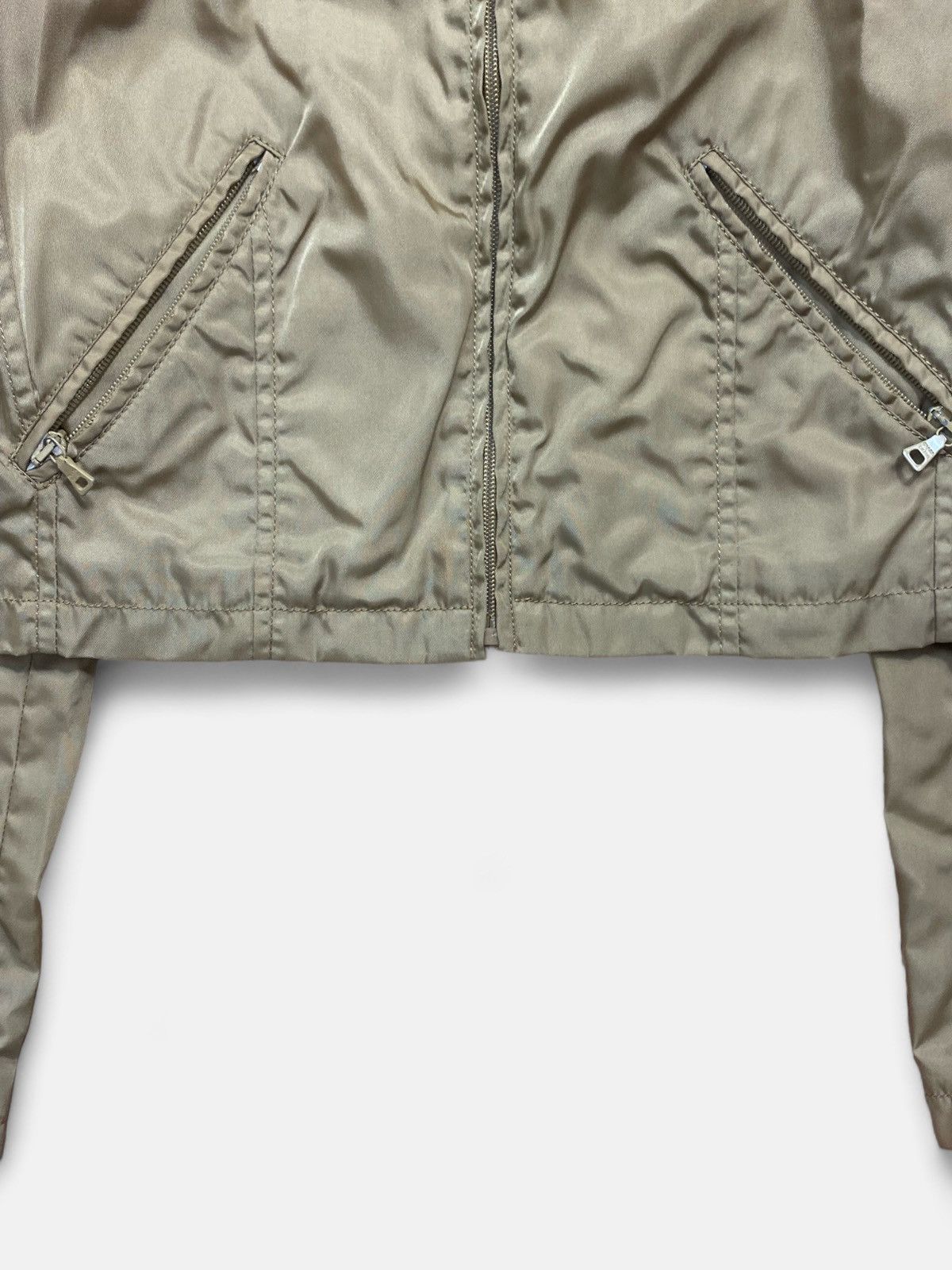 Prada Prada - Cropped Beige Jacket Size L / US 10 / IT 46 - 4 Thumbnail