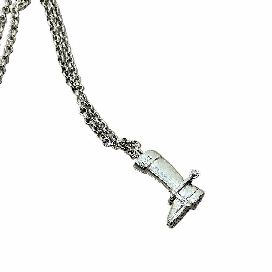 Authentic Gucci Sterling Silver Riding Boot Necklace