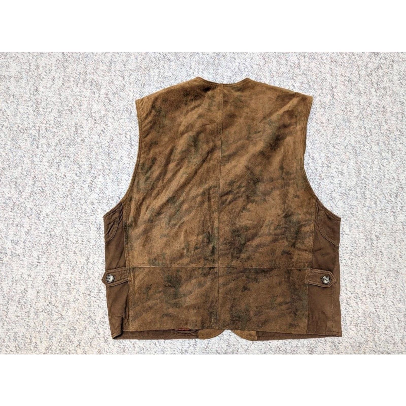 Eddie Bauer VINTAGE Eddie Bauer leather vest M brown suede SPORTSMAN duck hunting UTILITY Mens Vest 42-44 brown suede leather duck hunting vintage 1940s? Size US M / EU 48-50 / 2 - 2 Thumbnail