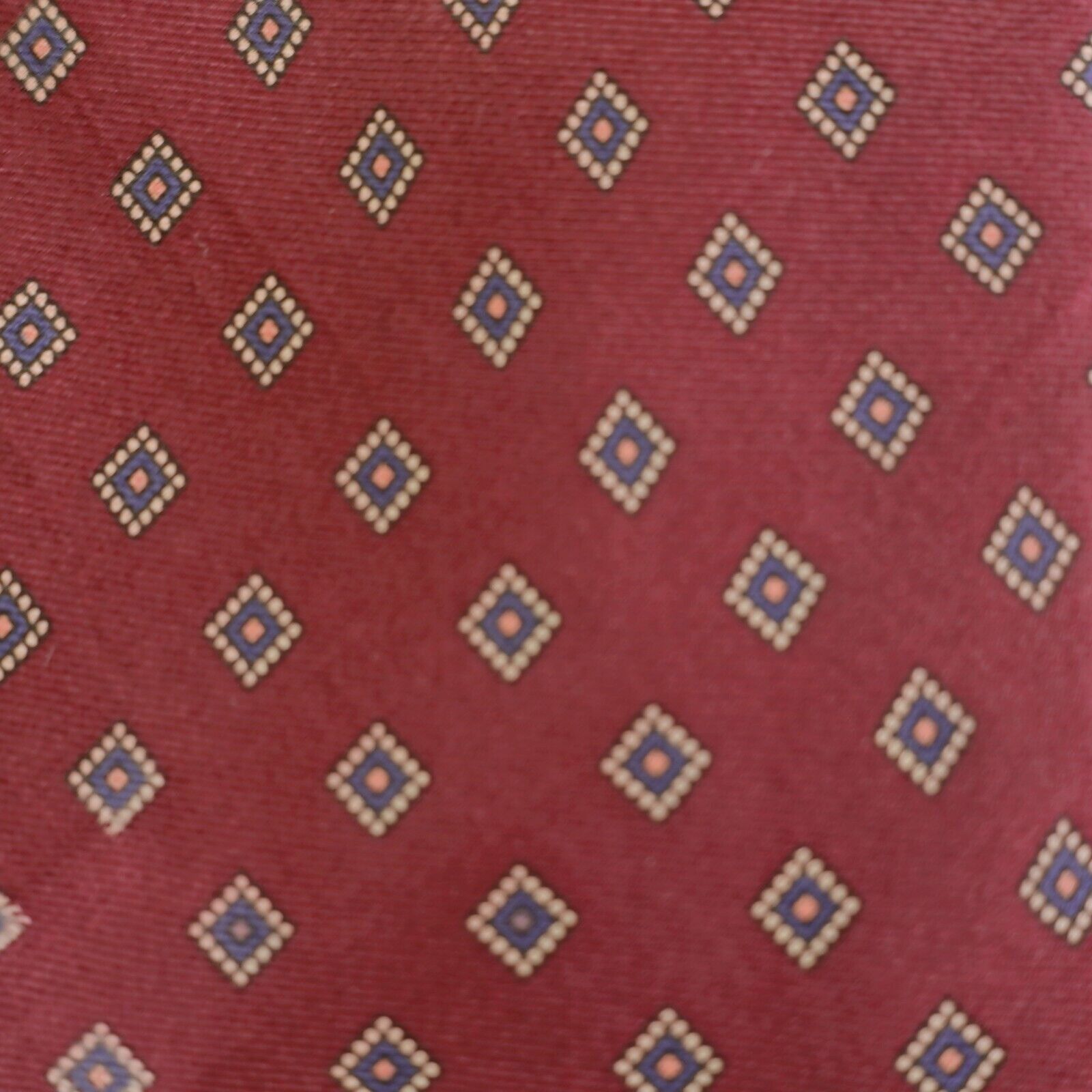 Other Wembley Silks Red Blue Geometric Print Long Silk Tie Size ONE SIZE - 2 Thumbnail