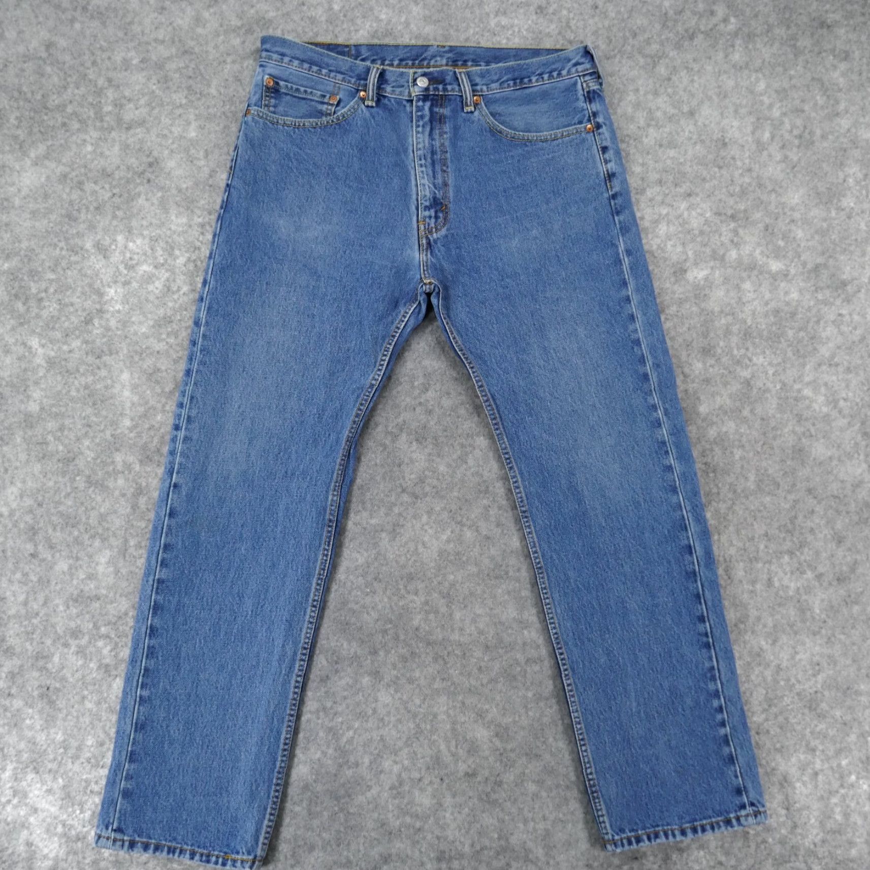 Levi's Levi's 505 Jeans Mens 36x32 Regular Straight Med Wash Size US 36 / EU 52 - 2 Thumbnail